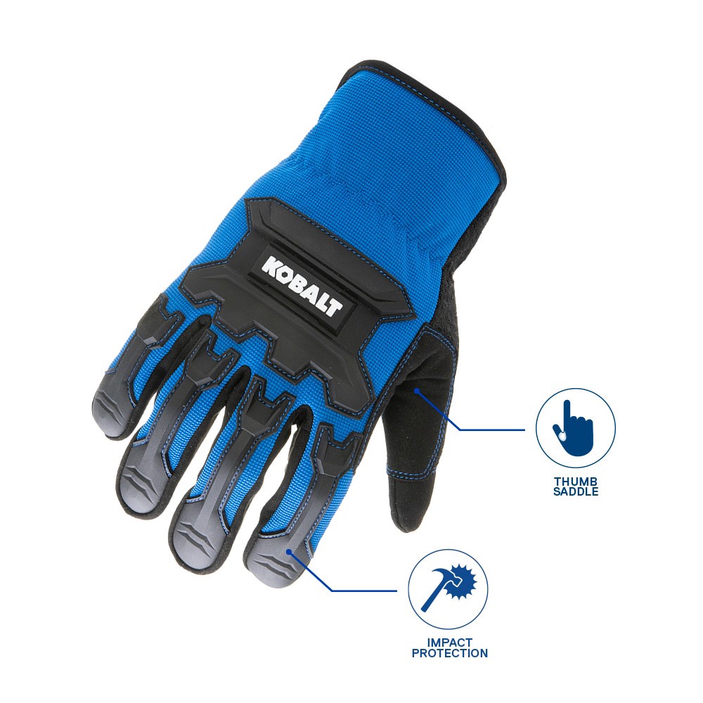 slide 4 of 6, Kobalt X-large Blue Polyester Demolition Gloves 1 -Pairs, 1 ct