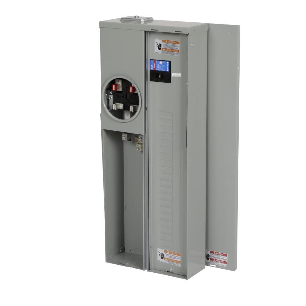 slide 2 of 6, Eaton Type BR 200 -Amp 20 -Spaces 40 -Circuit Outdoor Main Breaker Meter Combo Load Center, 1 ct