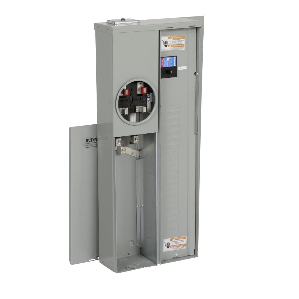 slide 6 of 6, Eaton Type BR 200 -Amp 20 -Spaces 40 -Circuit Outdoor Main Breaker Meter Combo Load Center, 1 ct