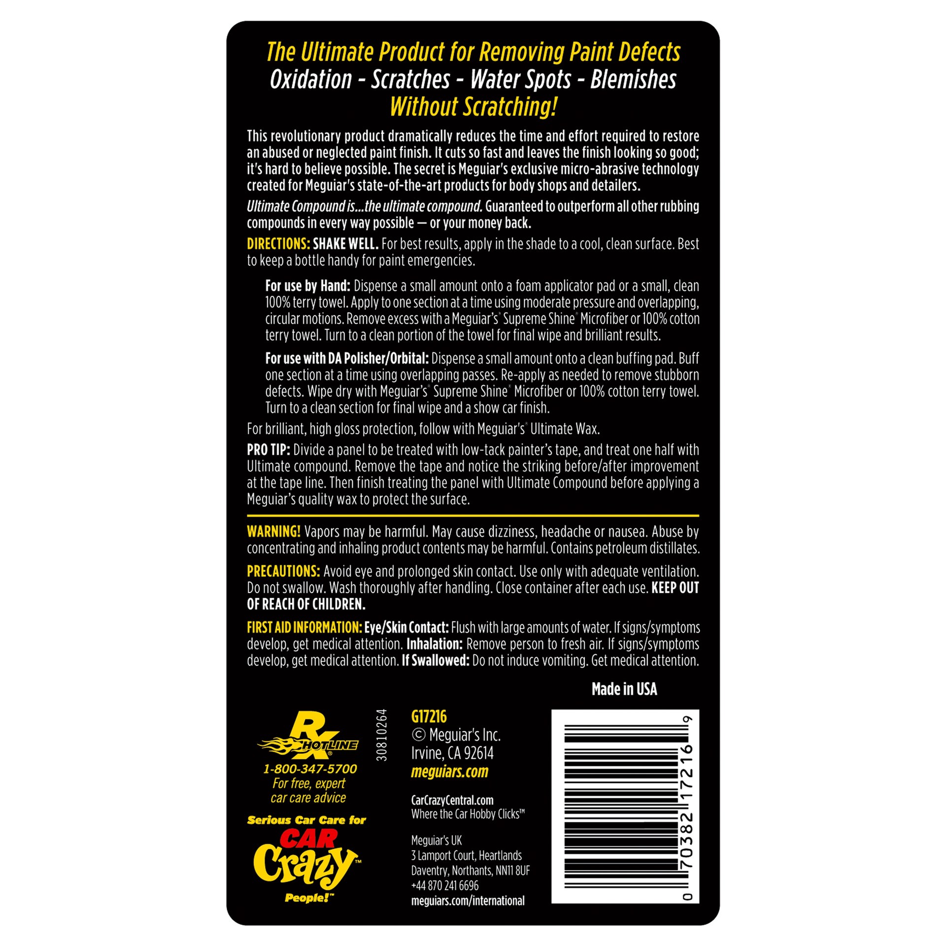 slide 5 of 6, Meguiar's Ultimate Compound 15.2 -fl oz Liquid Car Exterior Cleaner, 1 ct