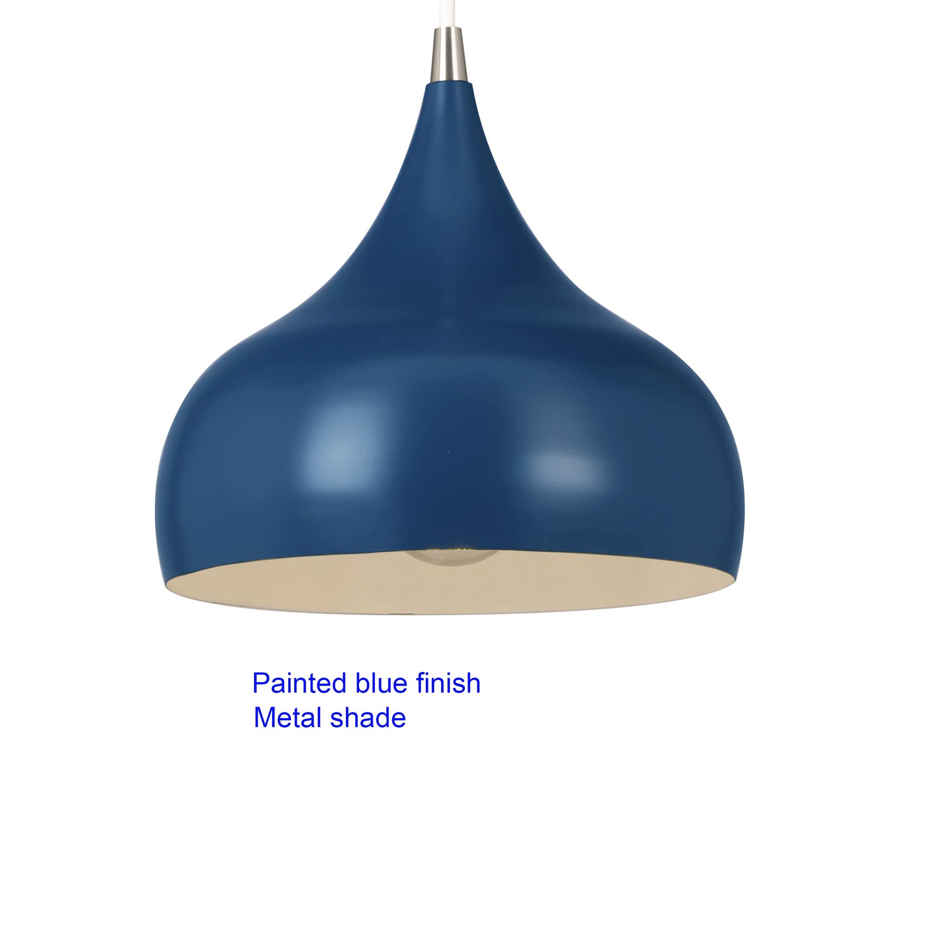 slide 5 of 6, allen + roth Sandrine 1 -Light Brushed nickel Transitional Bell Medium Hanging Pendant light, 1 ct