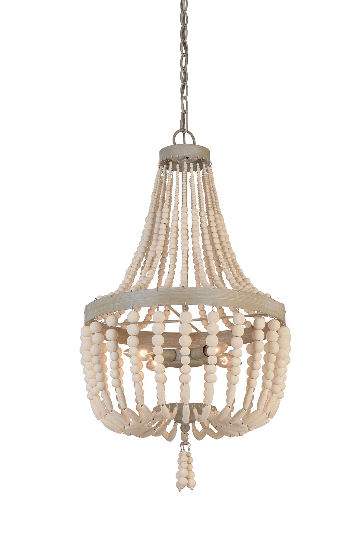 slide 2 of 6, allen + roth Cait 4 -Light Off white Transitional Teardrop Medium Hanging Pendant light, 1 ct