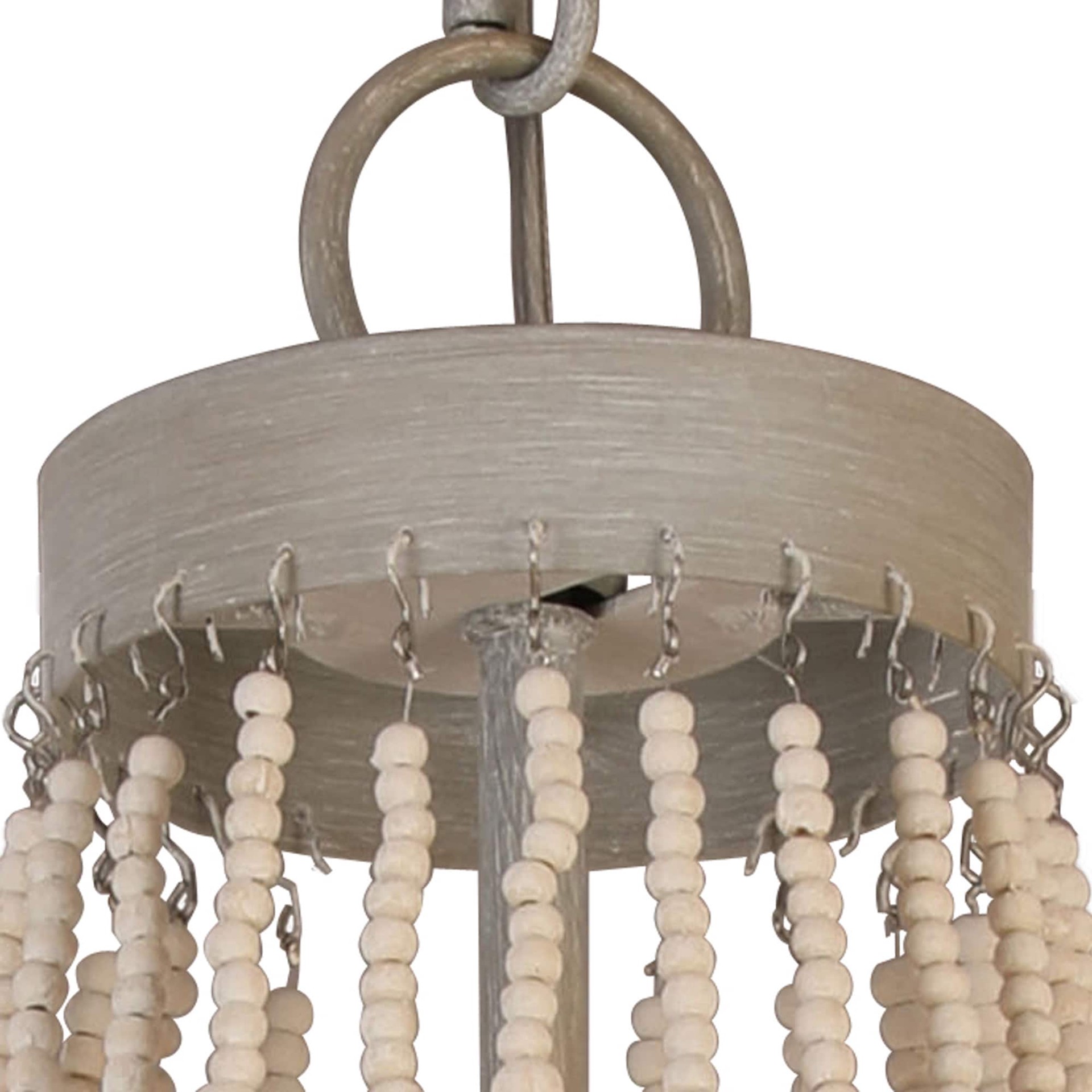 slide 6 of 6, allen + roth Cait 4 -Light Off white Transitional Teardrop Medium Hanging Pendant light, 1 ct