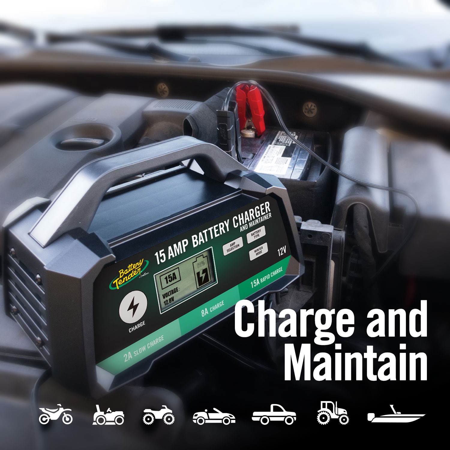 slide 2 of 6, Battery Tender 15 -Amp 12-volt Car Battery Charger, 1 ct