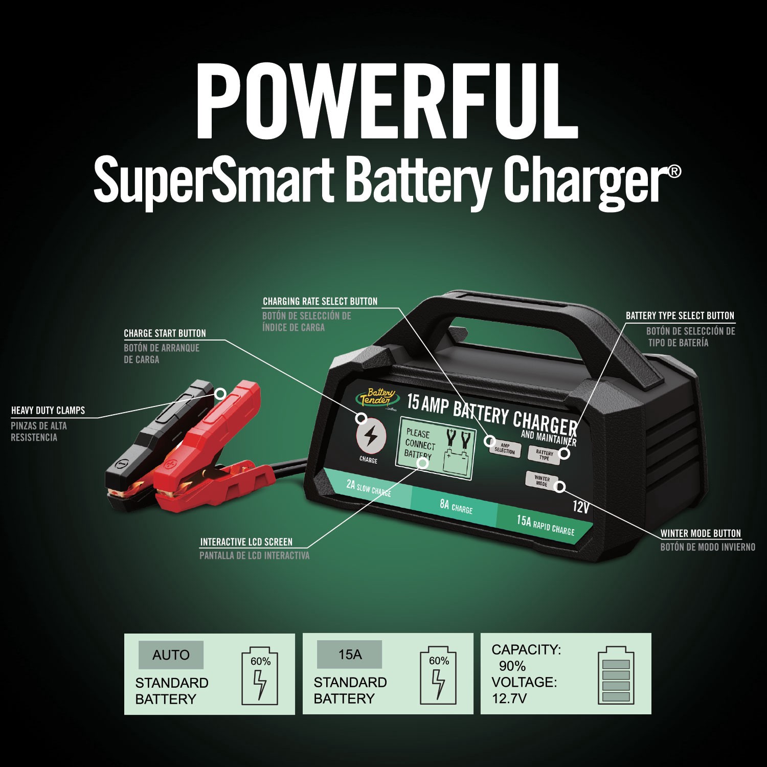 slide 3 of 6, Battery Tender 15 -Amp 12-volt Car Battery Charger, 1 ct