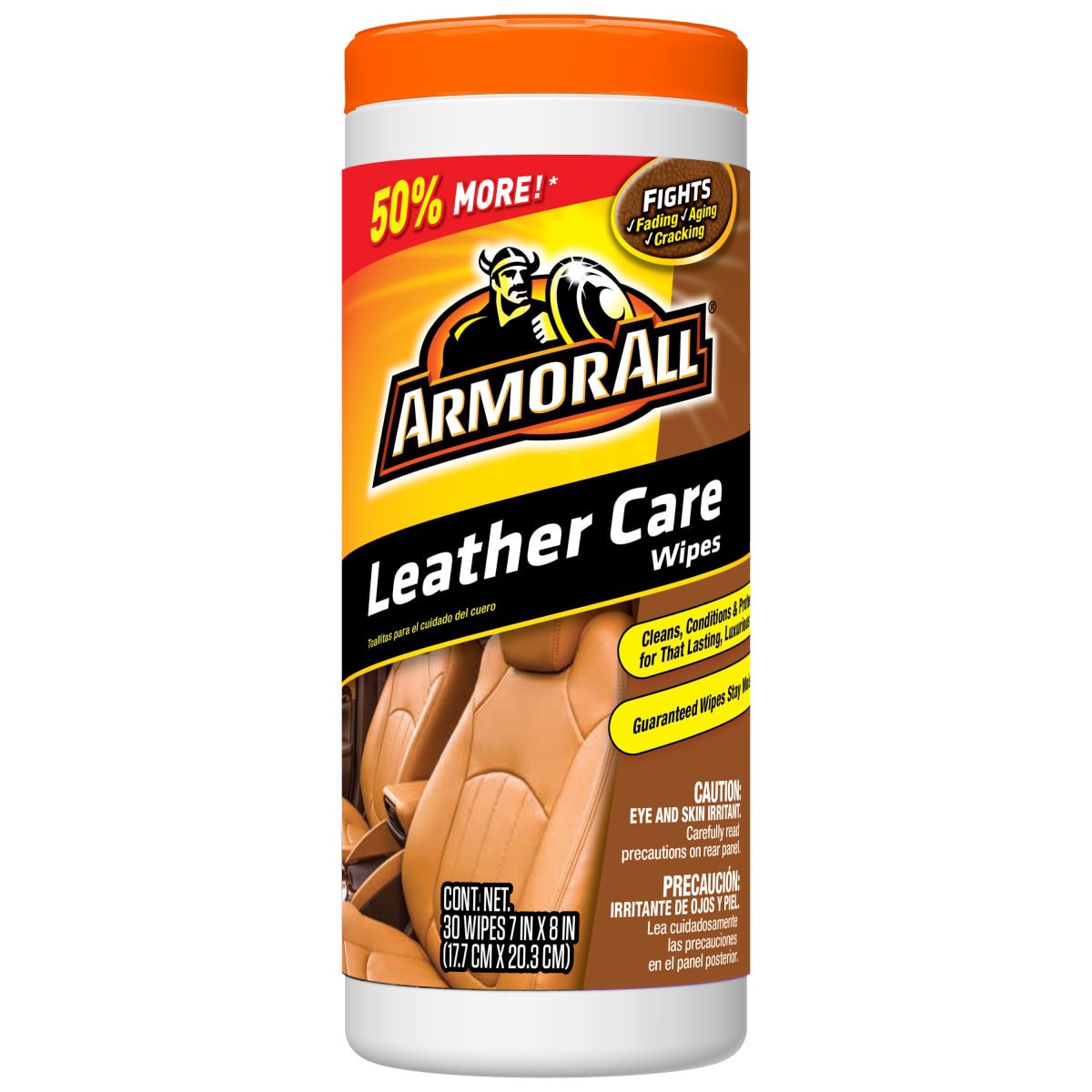 slide 1 of 6, Armor All Leather Care Wipes 30 -Count Wipes Car Interior Cleaner, 1 ct
