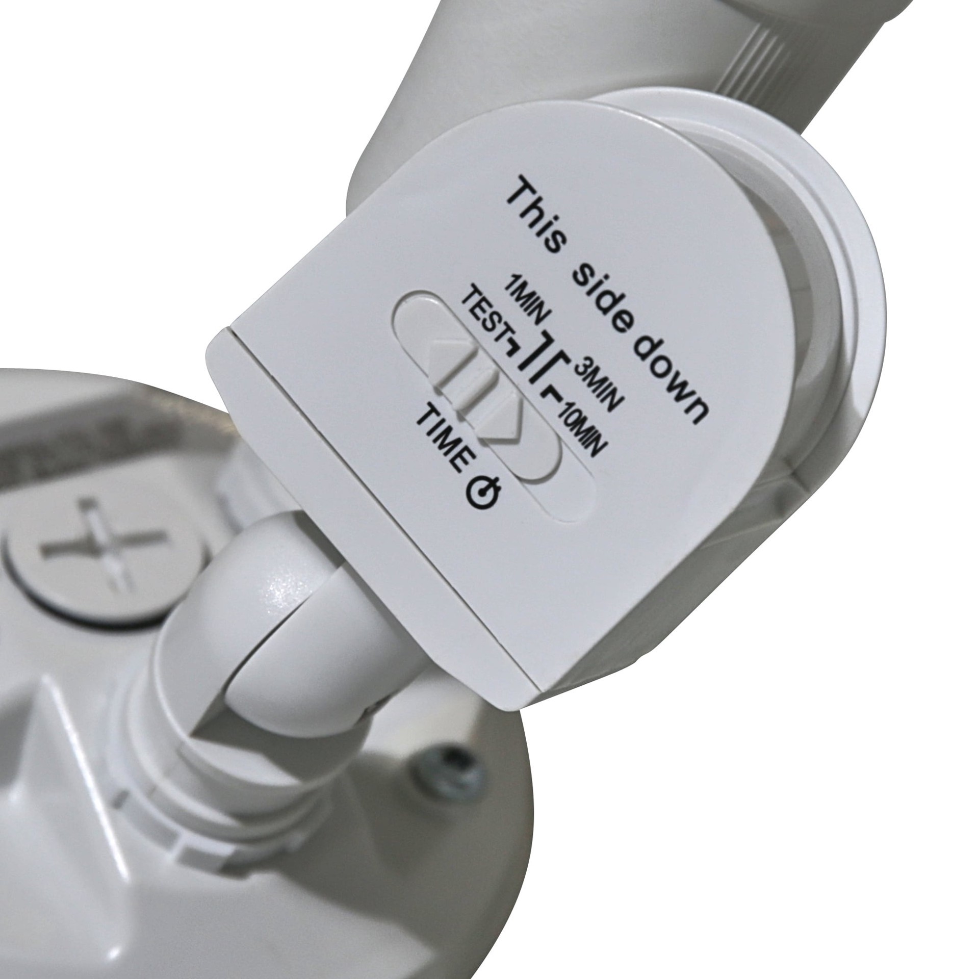 slide 4 of 6, Utilitech 110 -Degree 120 -Wattage Equivalent Hardwired Halogen white 2 -Head Motion-Activated Flood Light with Timer, 1 ct