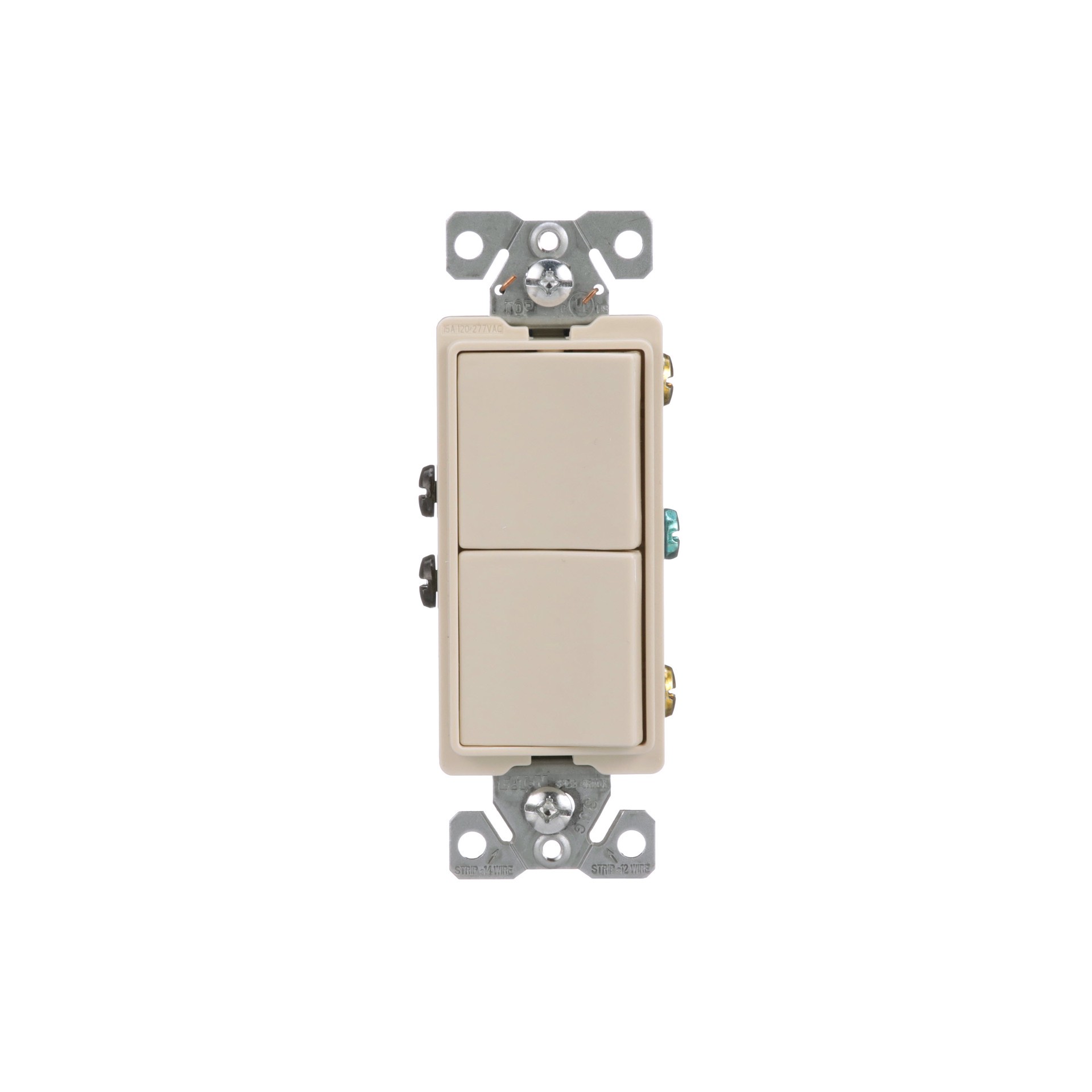 slide 1 of 6, Eaton 15-amp Single-pole Combination Light Switch , Light almond, 1 ct