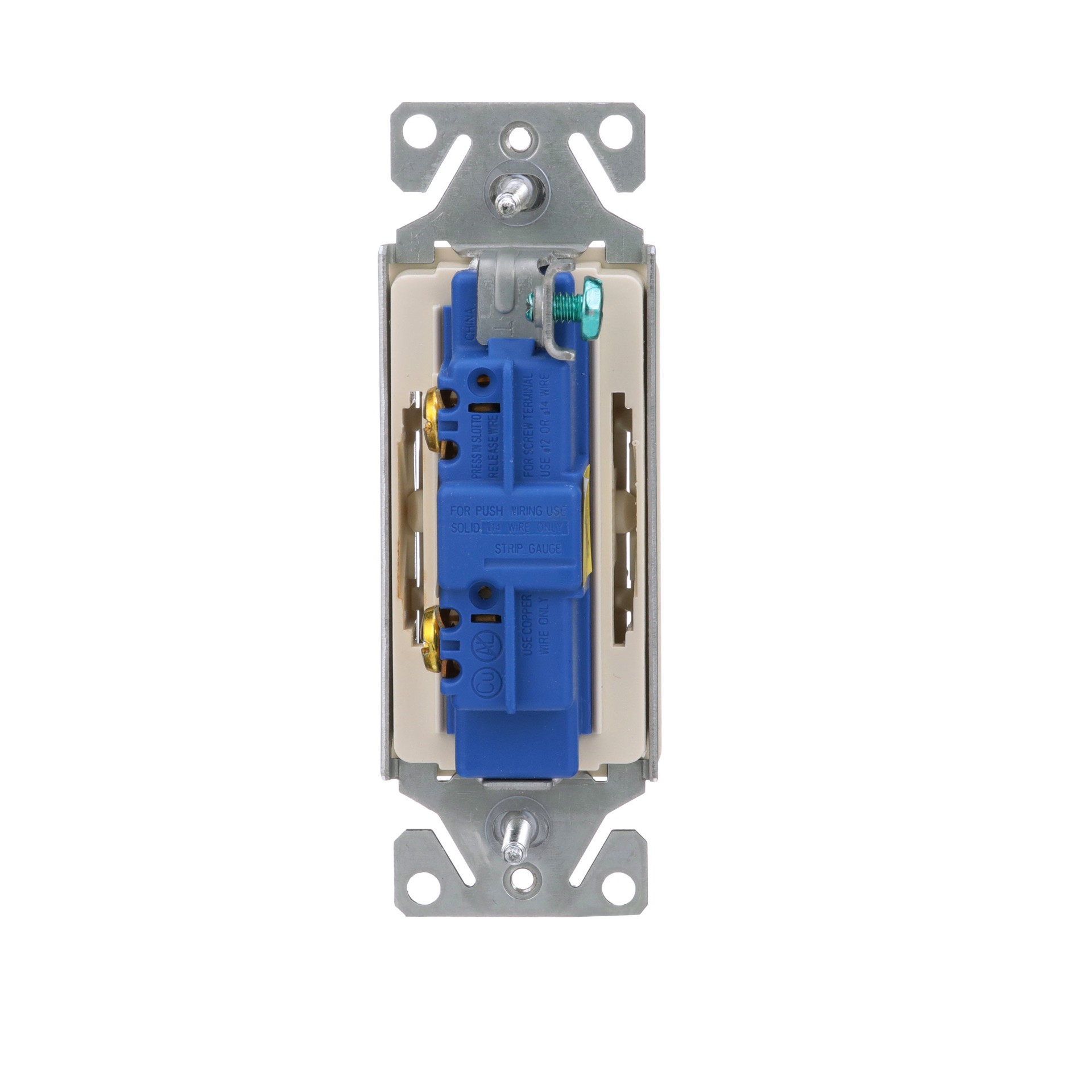 slide 4 of 6, 15-amp Single-pole Illuminated Rocker Light Switch , Light almond, 1 ct