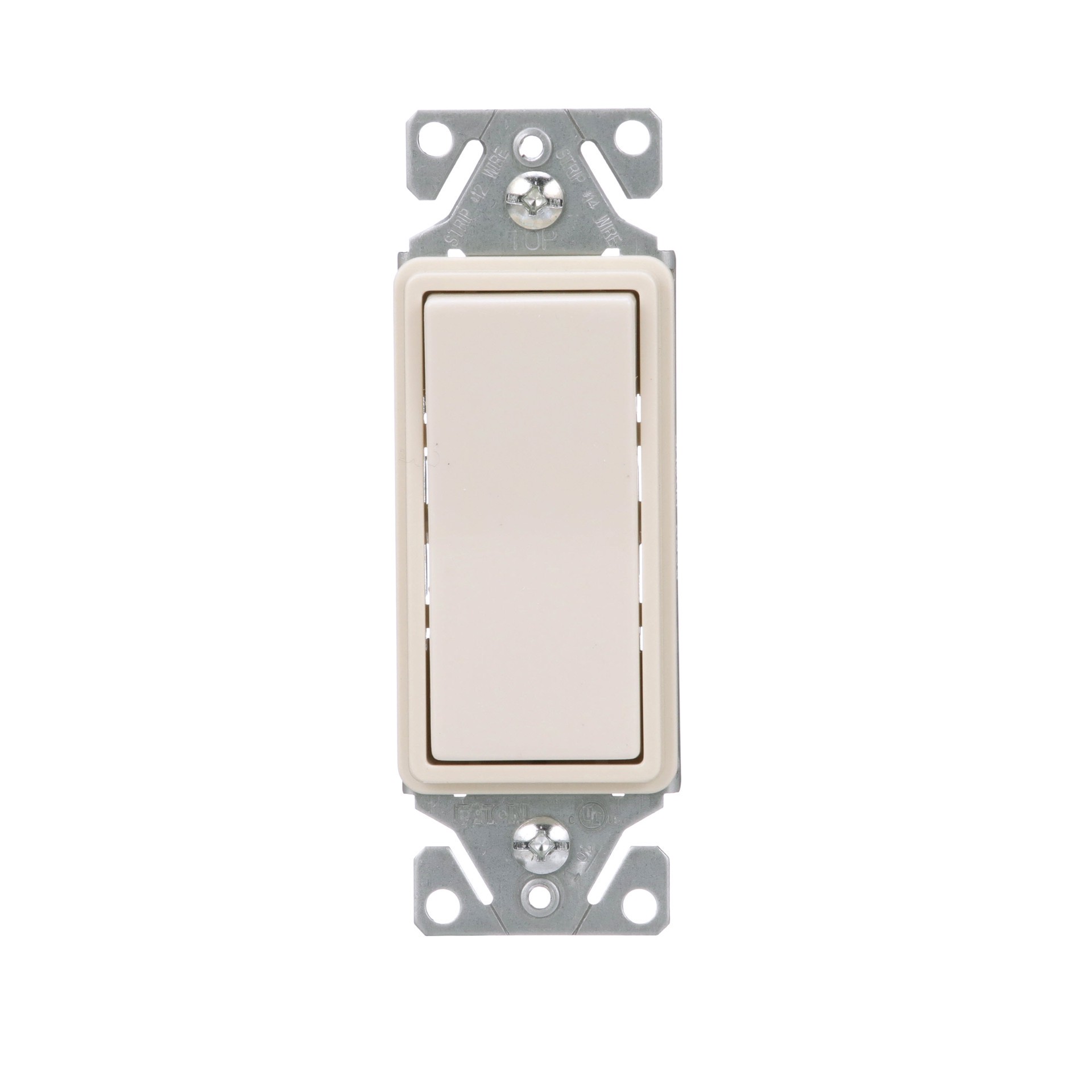 slide 1 of 6, 15-amp Single-pole Illuminated Rocker Light Switch , Light almond, 1 ct
