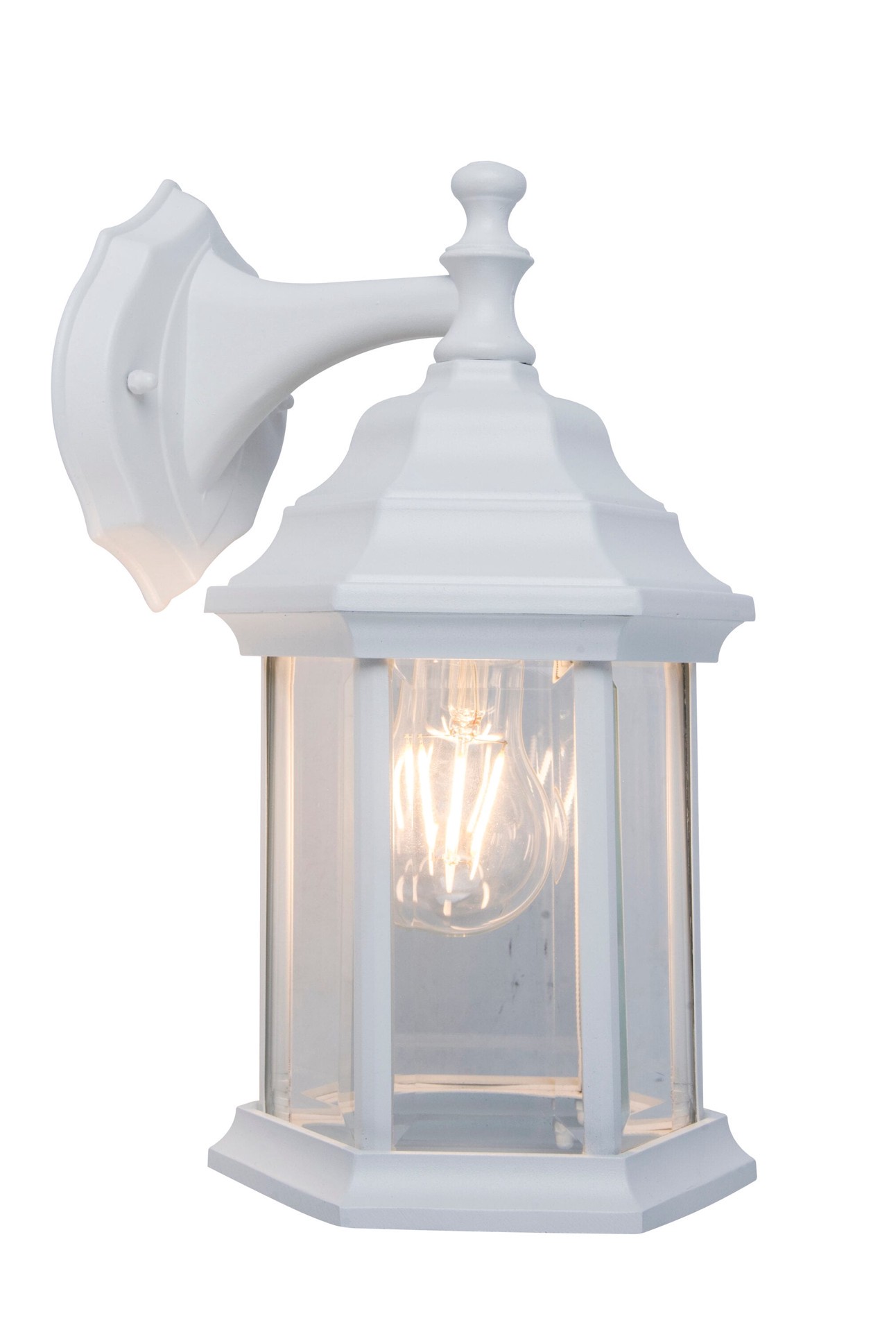 slide 6 of 6, Project Source Henfield 1 -Light 11.81-in H Matte White Hardwired Outdoor Wall Light, 1 ct