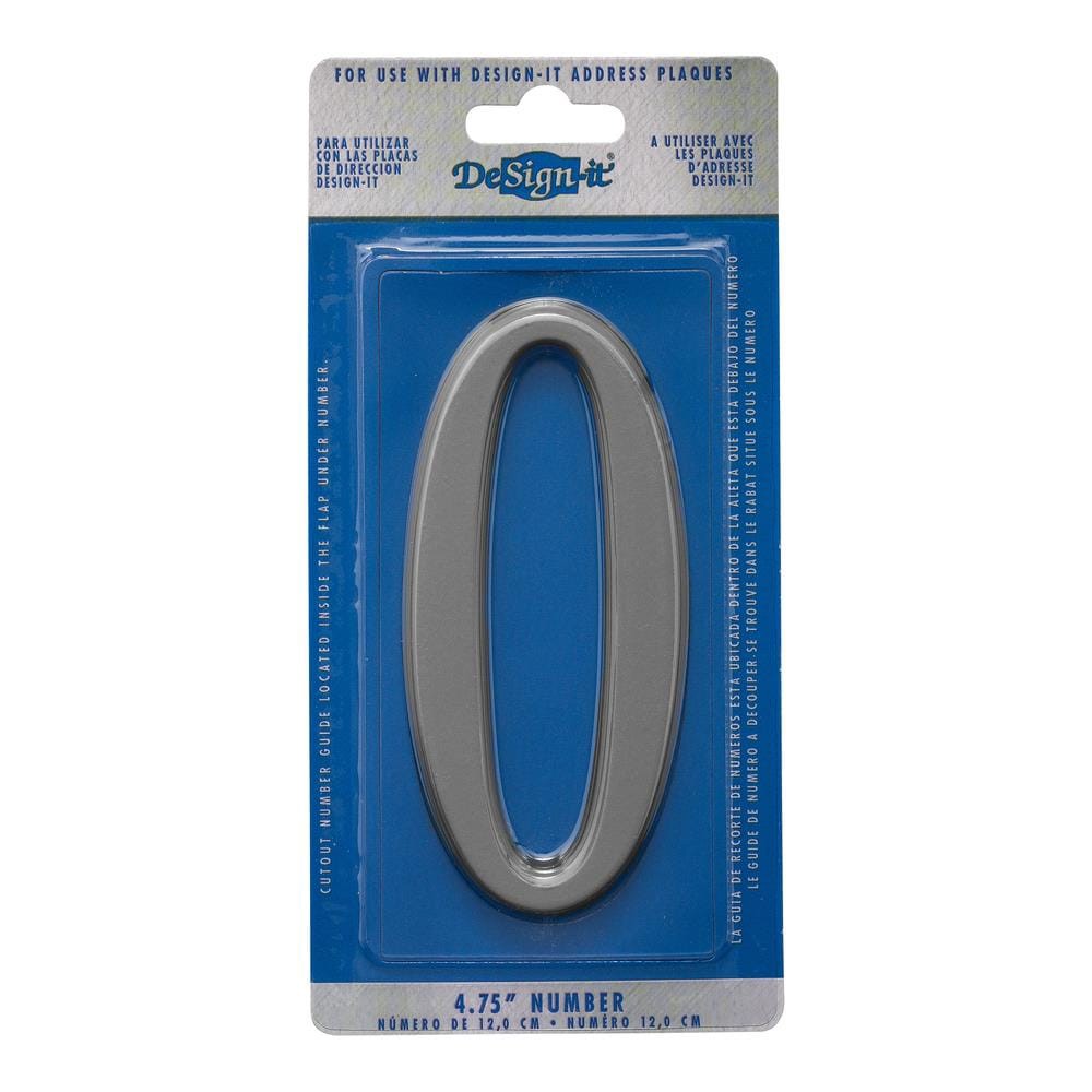 slide 4 of 4, Whitehall 4-3/4-in Silver Number Zero, 1 ct