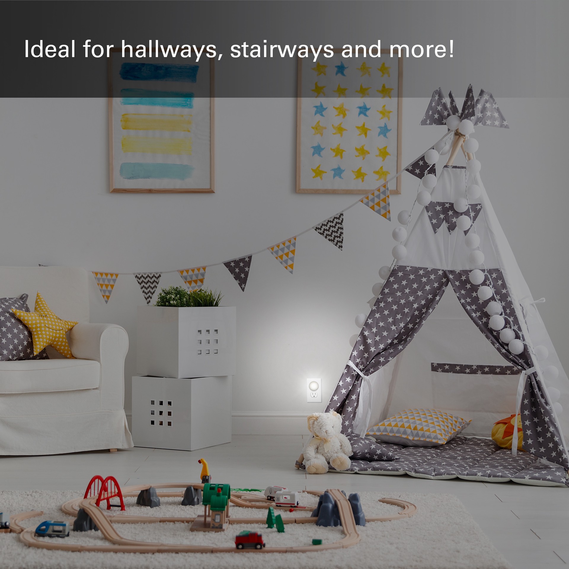 slide 5 of 6, Jasco 2 -Pack White LED Auto On/Off Night Light, 1 ct