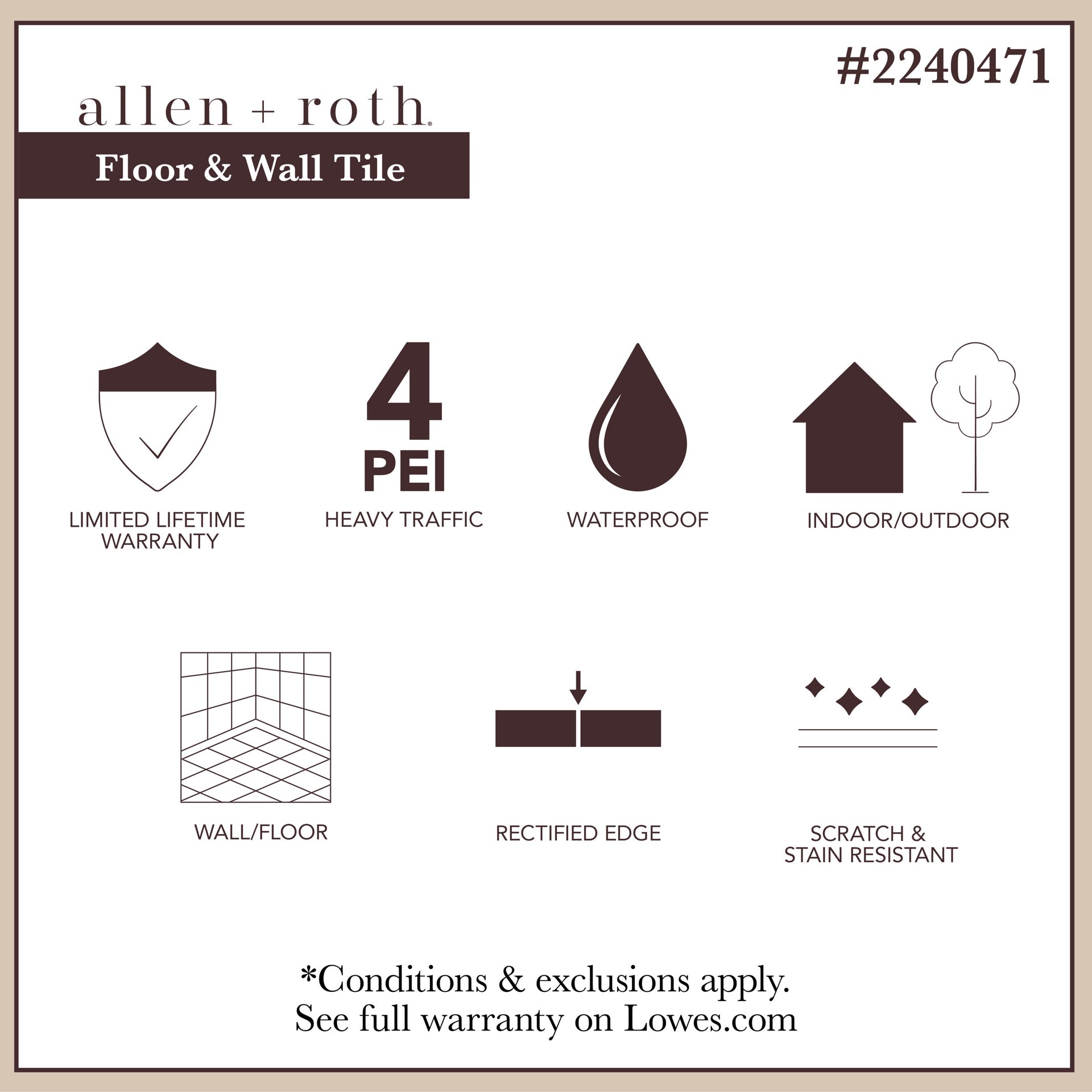 slide 2 of 6, allen + roth Arabescato White 12-in x 12-in Matte Porcelain Mosaic Floor and Wall Tile ( 0.96-sq ft Piece ), 1 ct