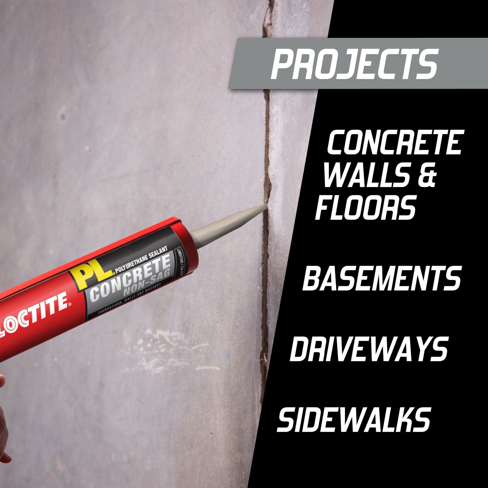 slide 4 of 6, LOCTITE PL Poly Concrete and Masonry Sealant 10-oz Exterior and Specialty Limestone Paintable Polyurethane Caulk, 1 ct