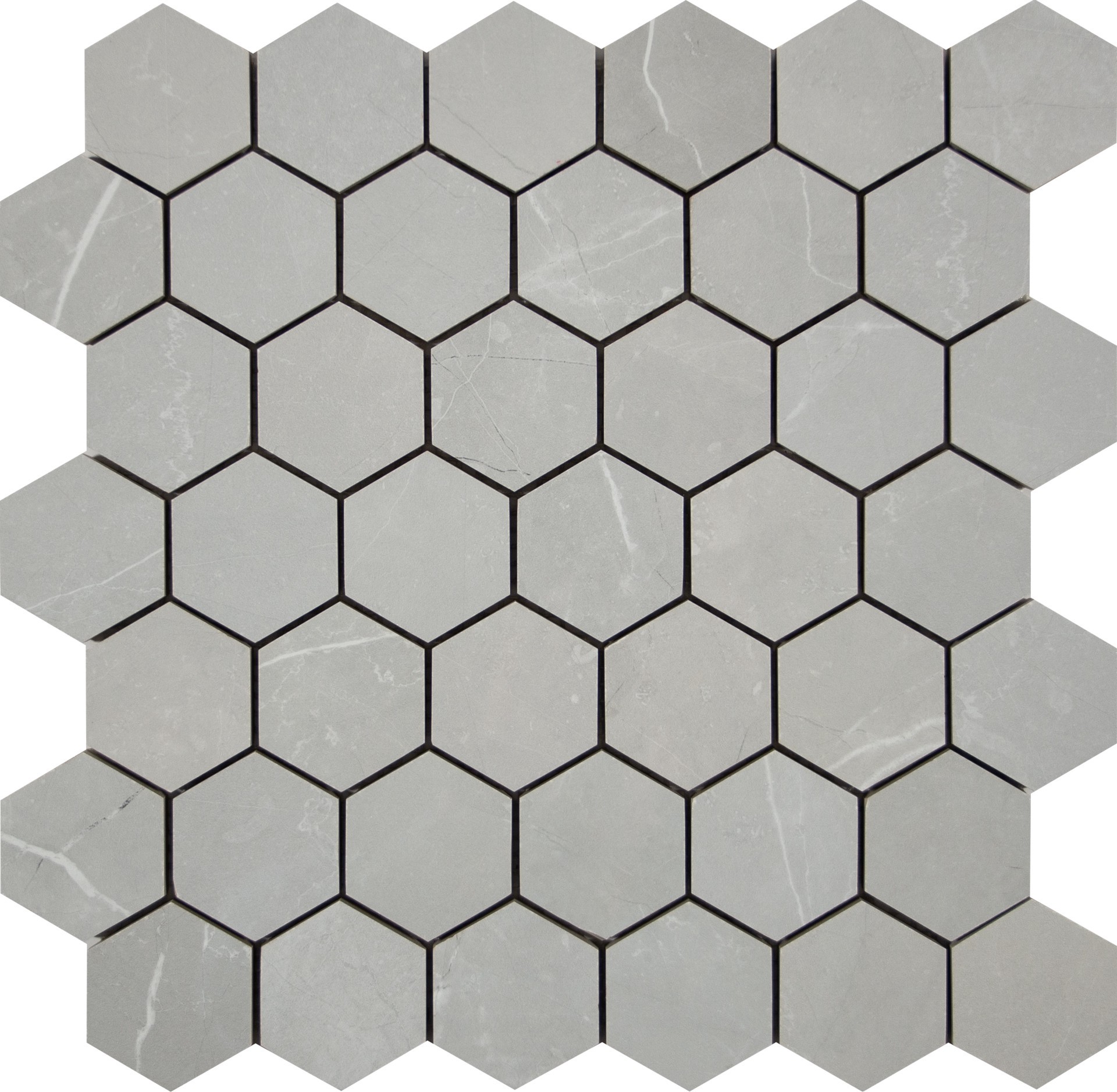 slide 4 of 6, Satori Palisade Grigio 12-in x 12-in Polished Porcelain Hexagon Mosaic Floor and Wall Tile ( 9.7-sq ft Carton ), 1 ct