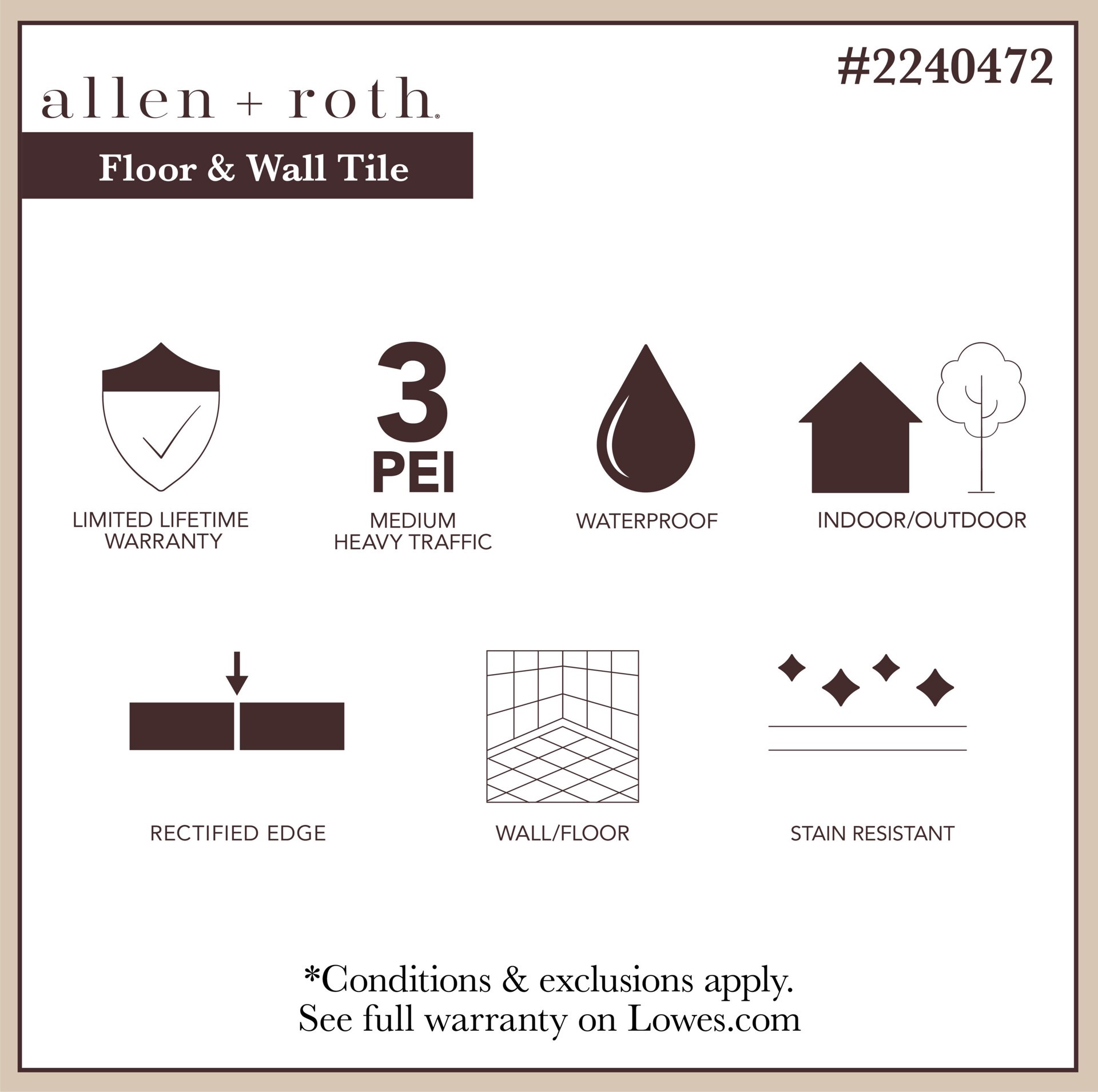 slide 2 of 6, allen + roth Calacatta Black Black 3-in x 12-in Polished Porcelain Floor and Wall Tile ( 0.22-sq ft Piece ), 1 ct