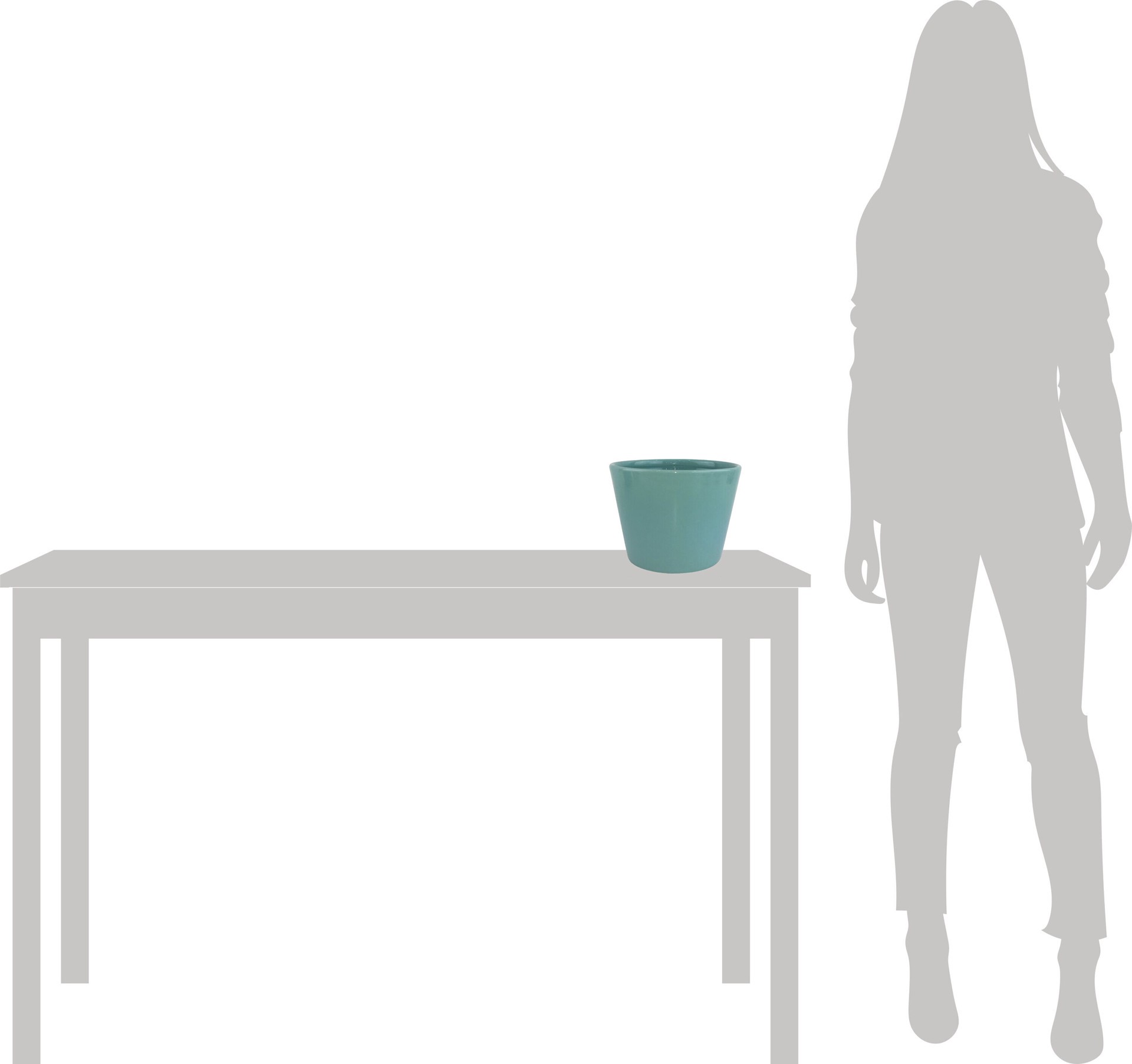 slide 6 of 6, allen + roth Round 4.3-in W x 4.92-in L Blue Ceramic Indoor Planter, 1 ct