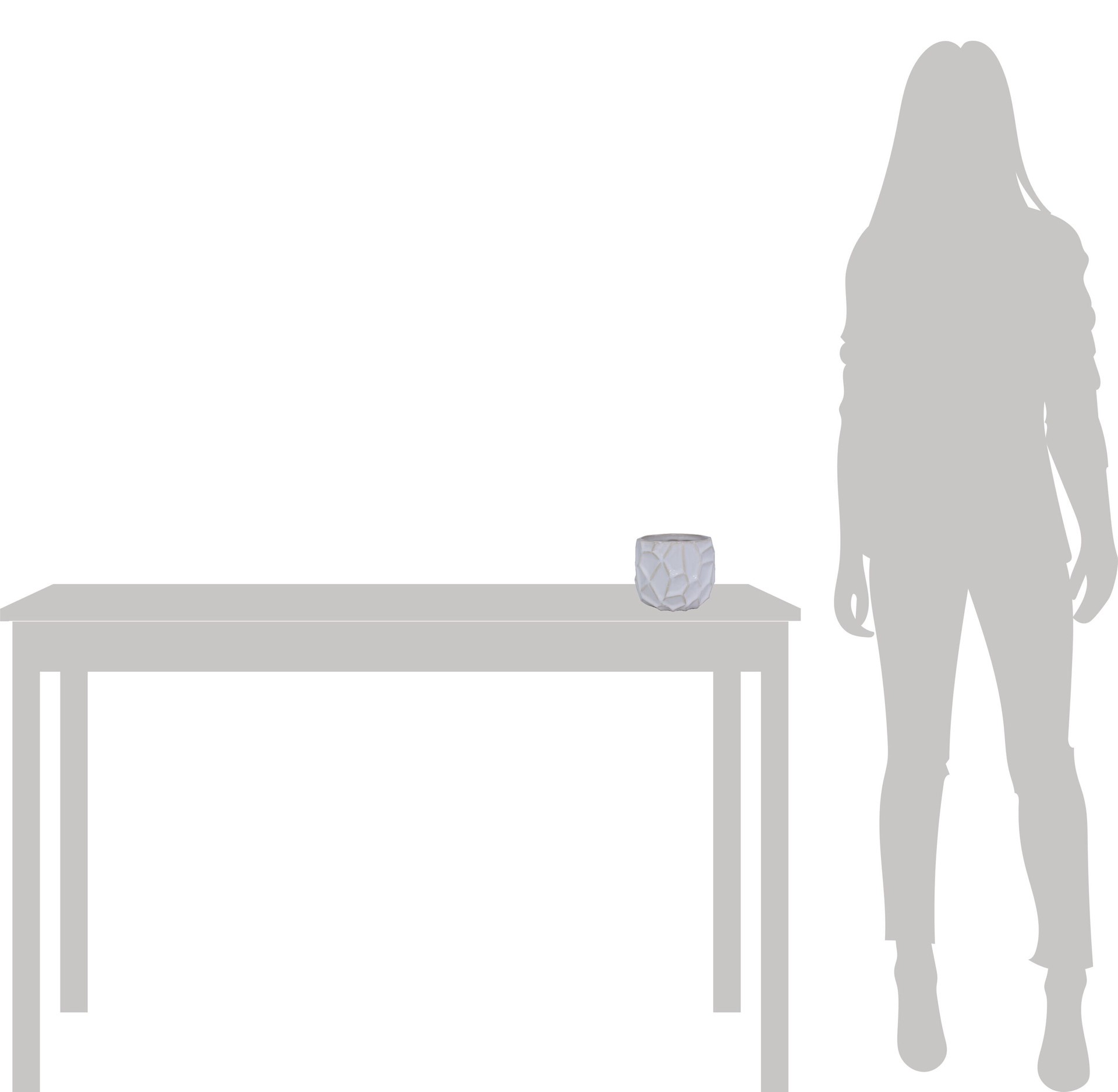 slide 6 of 6, allen + roth Round 3.94-in W x 4-in L White Ceramic Indoor Planter, 1 ct