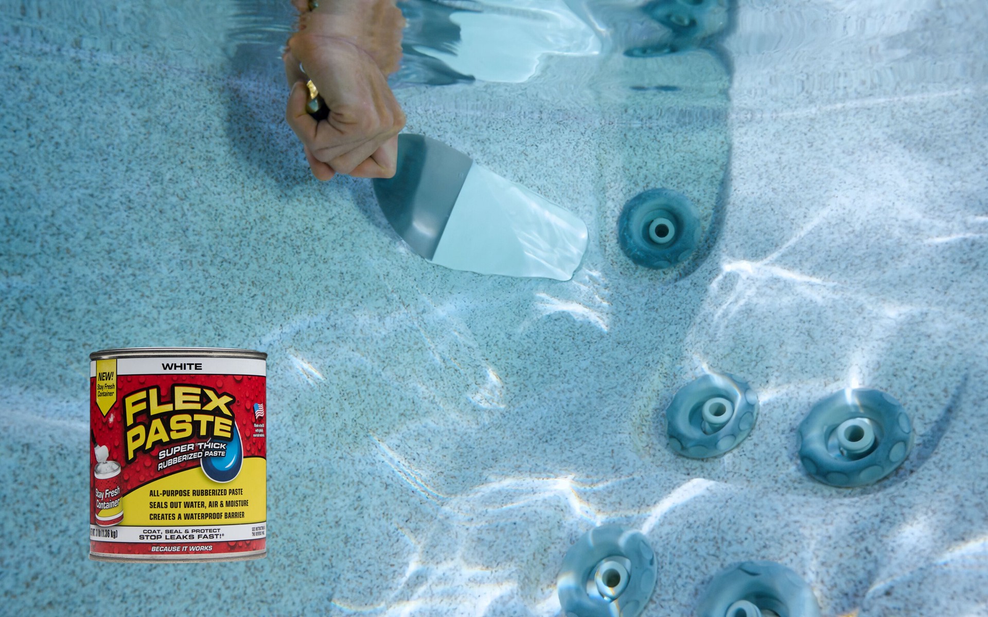 slide 6 of 6, Flex Paste 48-fl oz White Paste Waterproof Rubberized Coating, 1 ct