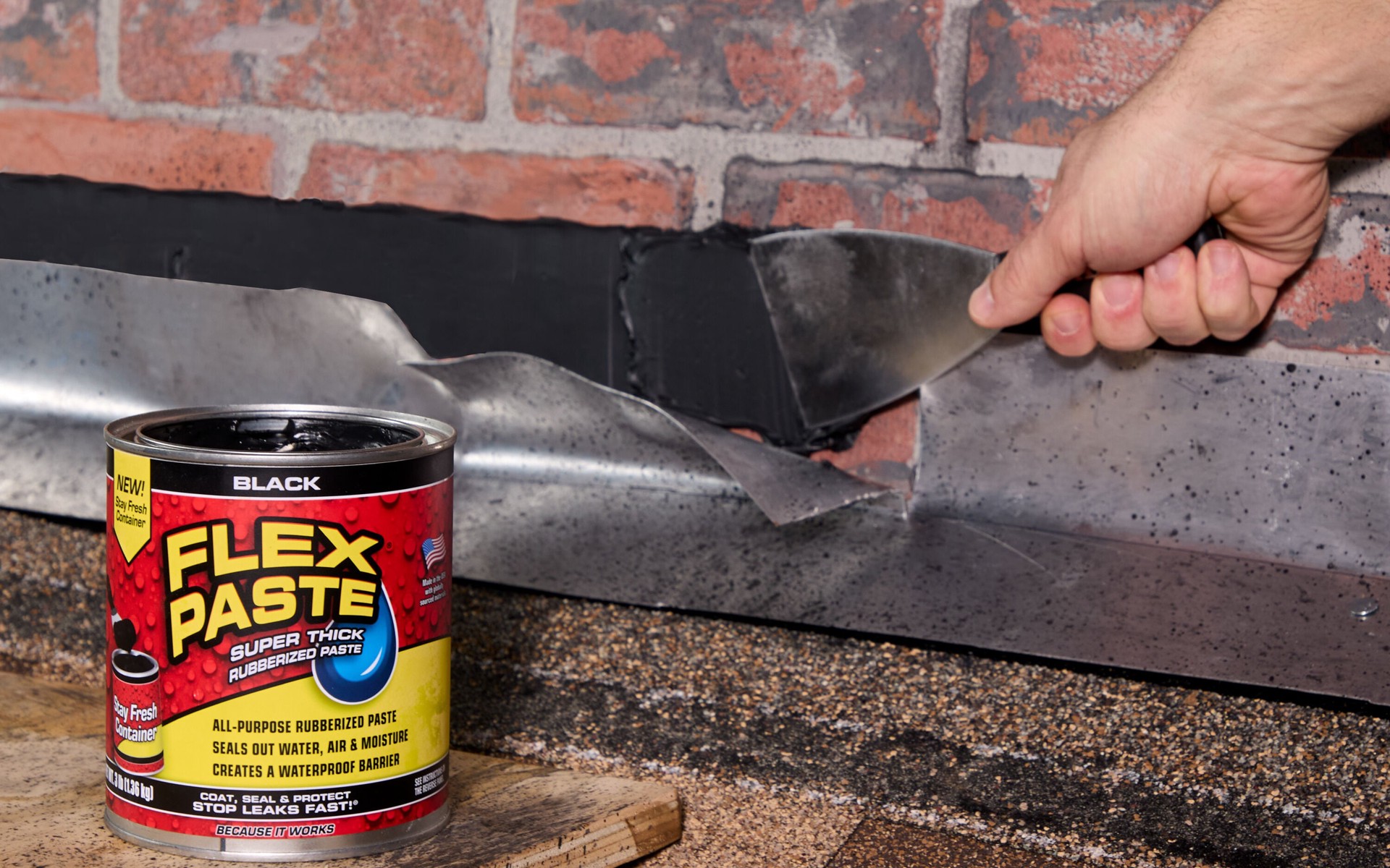 slide 5 of 6, Flex Paste 48-fl oz Black Paste Waterproof Rubberized Coating, 1 ct