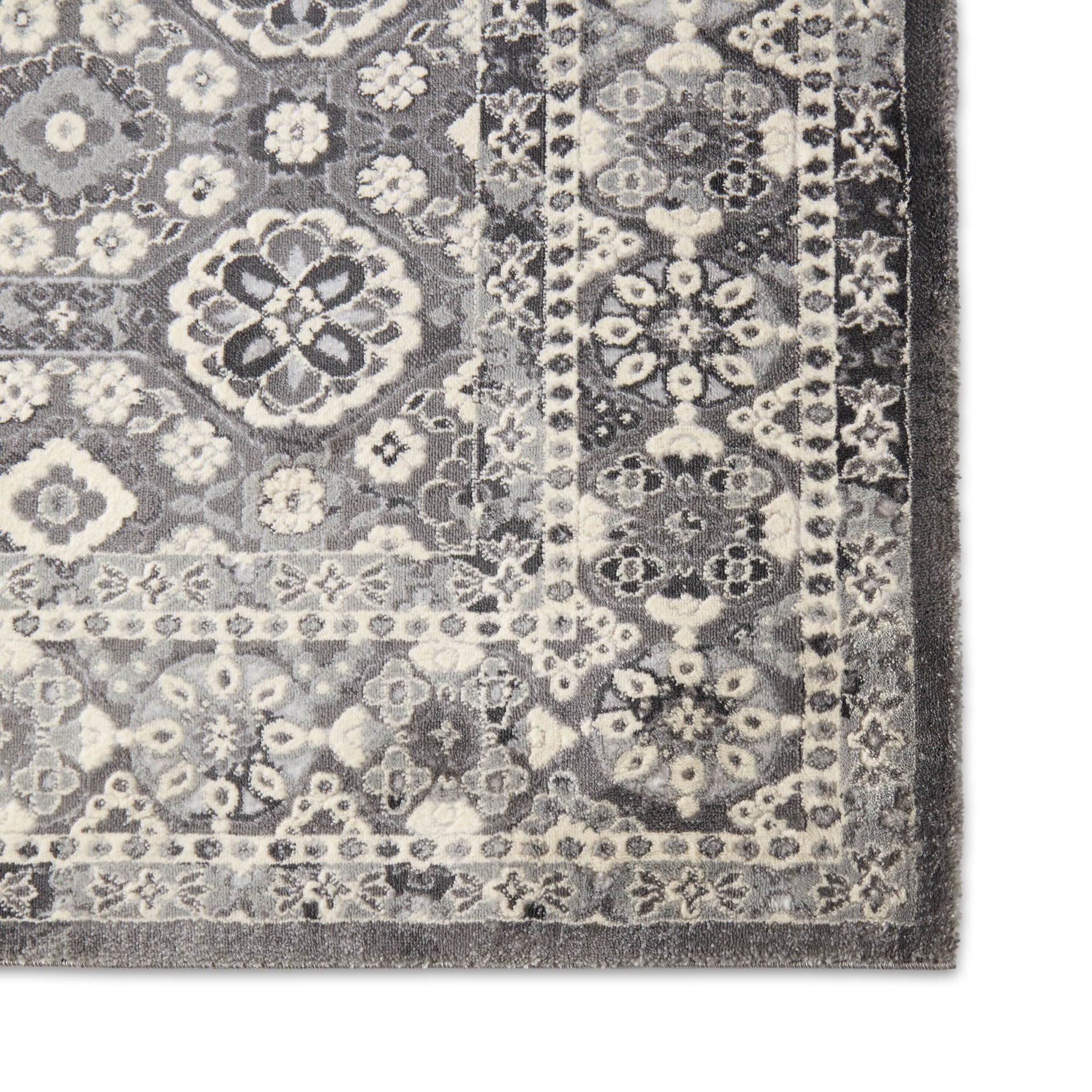 slide 3 of 6, allen + roth Elisa 5 x 7 (ft) Loomed Gray Rectangular Indoor Geometric Pet Friendly Area rug, 1 ct