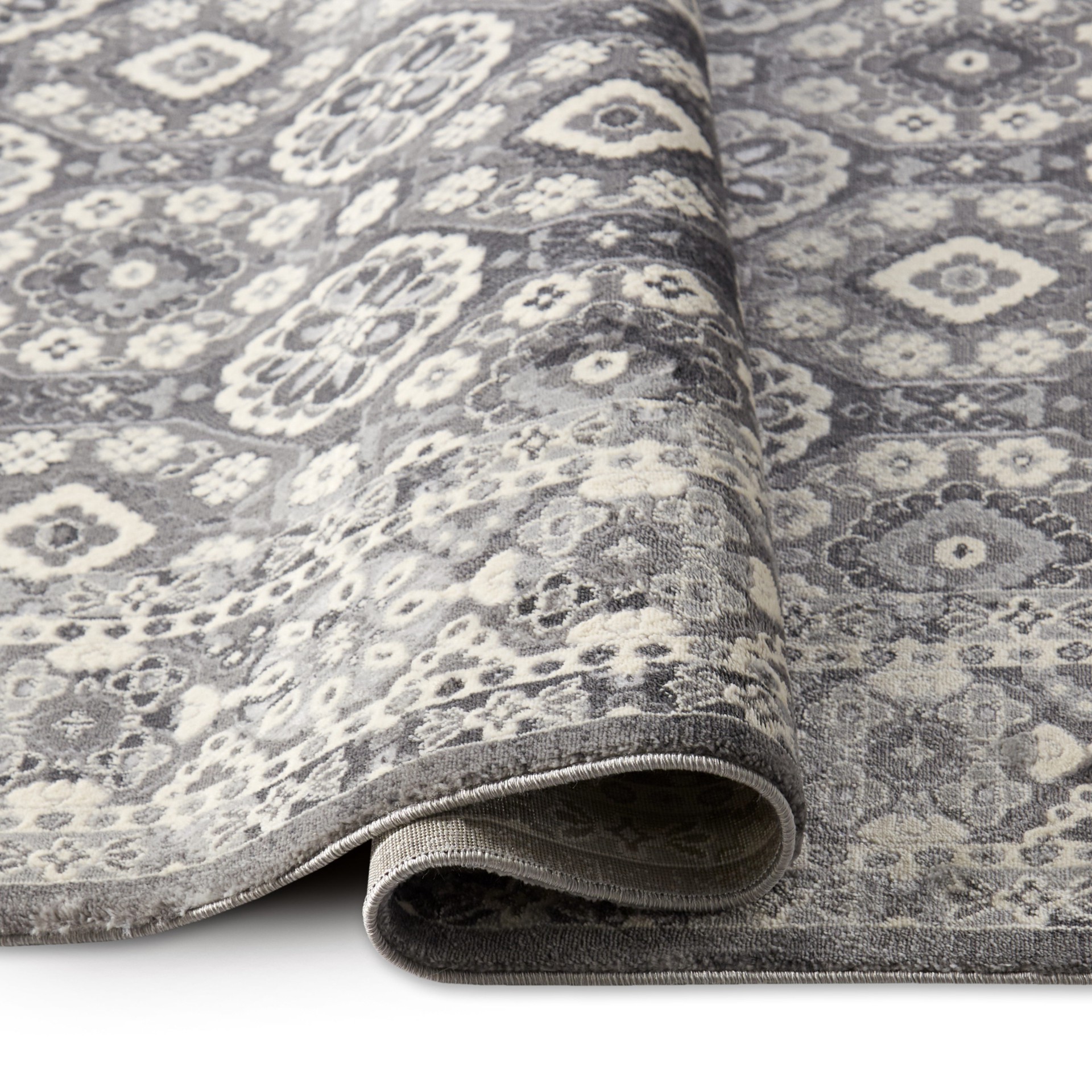 slide 4 of 6, allen + roth Elisa 5 x 7 (ft) Loomed Gray Rectangular Indoor Geometric Pet Friendly Area rug, 1 ct