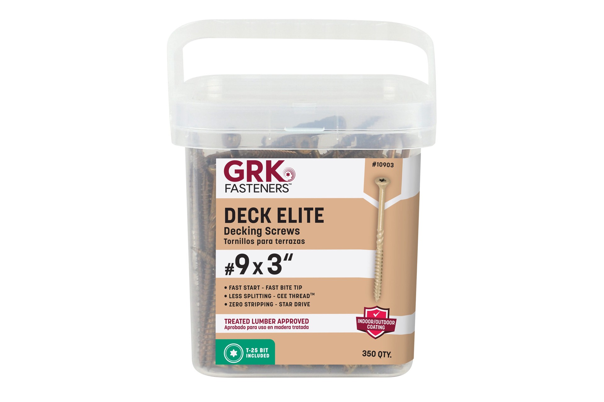 slide 1 of 6, GRK #9 x 3-in Wood to wood Deck Screws ( 350 -Per Box ), 1 ct