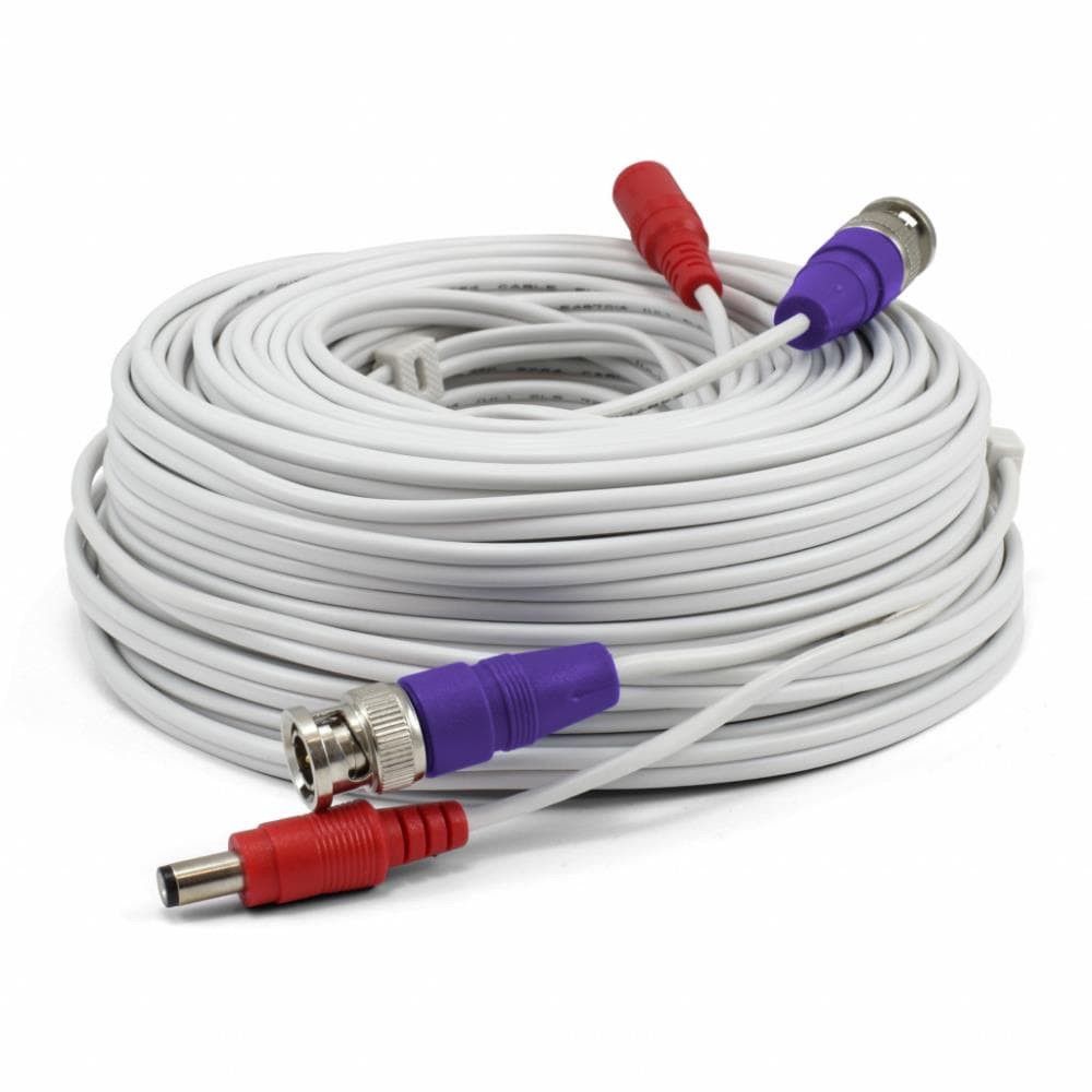 slide 1 of 3, Swann Extension Cable 100-ft RG59 White Coaxial Cable, 1 ct