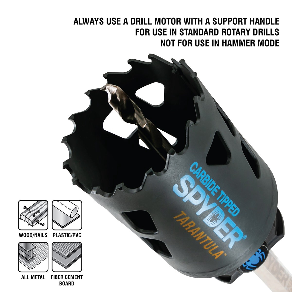 slide 4 of 6, Spyder Tarantula 2-3/8-in Carbide-tipped Non-arbored Hole Saw, 1 ct