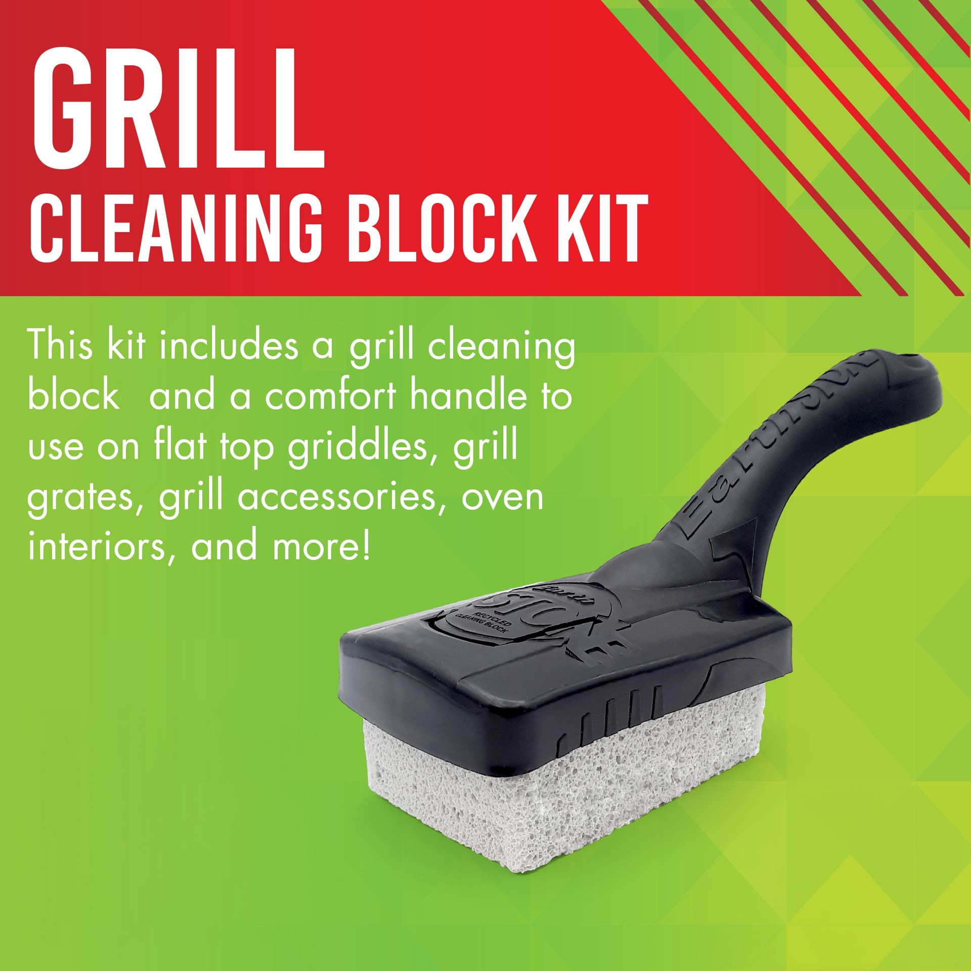slide 3 of 6, EarthStone Fiberglass Grill Cleaning Block 10.5-in Plastic Handle, 1 ct