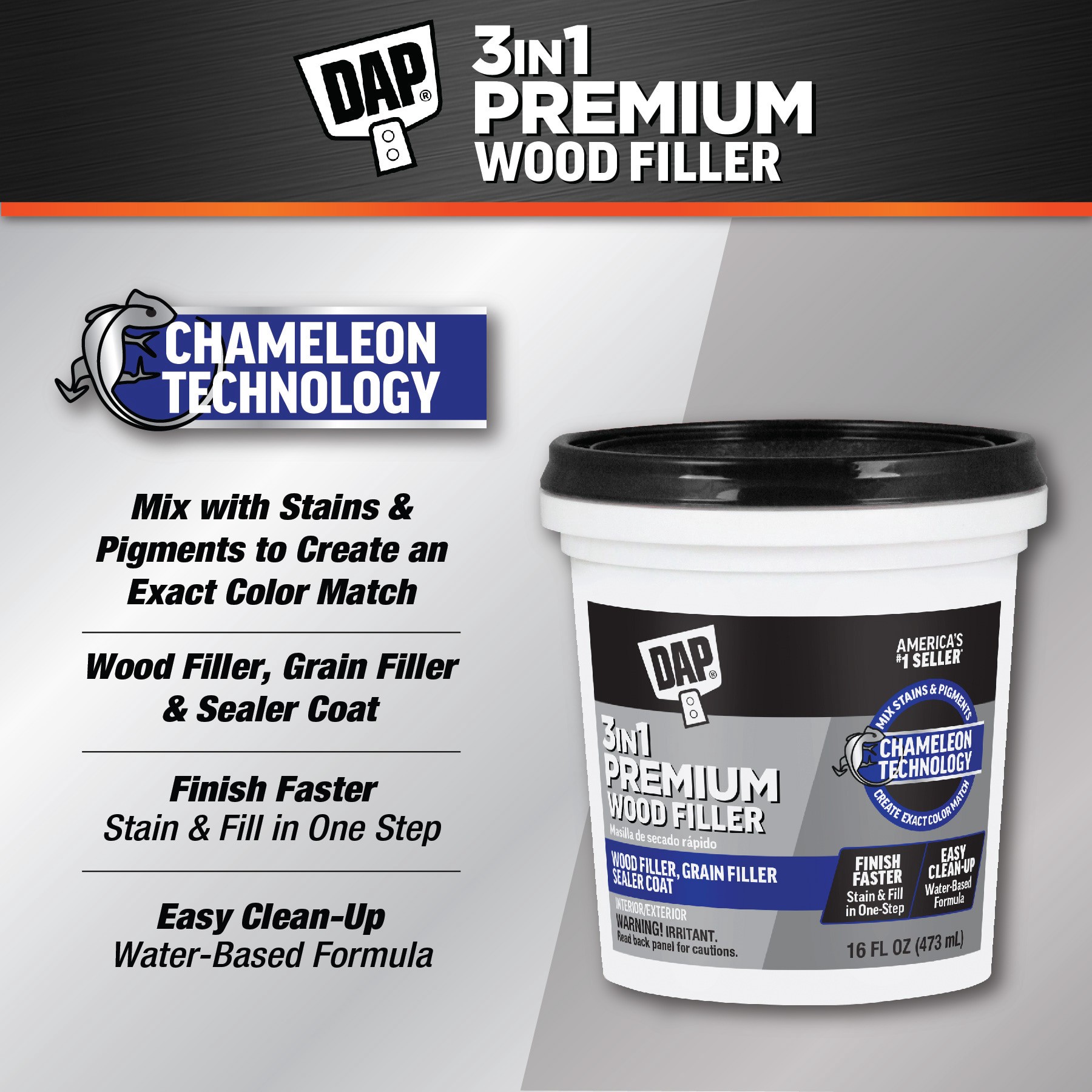 slide 2 of 6, DAP Premium Wood Filler 16 Fluid ounce(s) Off-white Wood Filler, 1 ct
