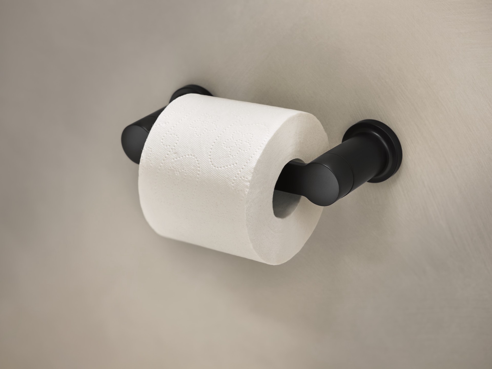 slide 4 of 5, Moen Rinza Matte Black Wall mount Pivot Toilet Paper Holder 1 -Rolls, 1 ct