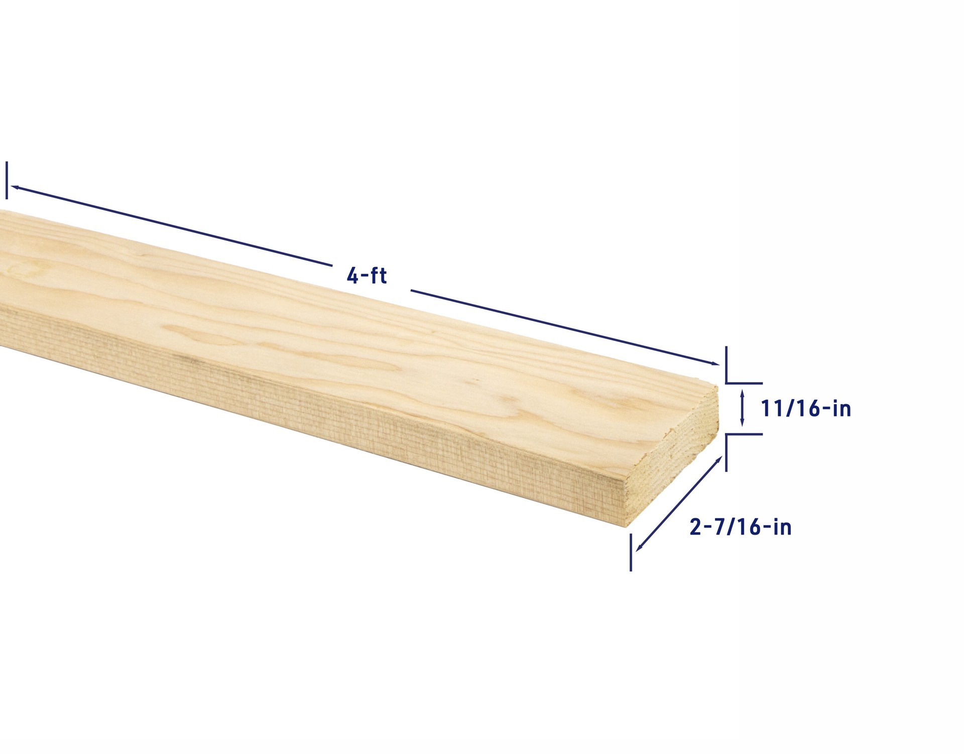 slide 4 of 6, RELIABILT 1-in x 3-in x 4-ft Unfinished Clear S4S Hemlock Common Softwood Board, 1 ct