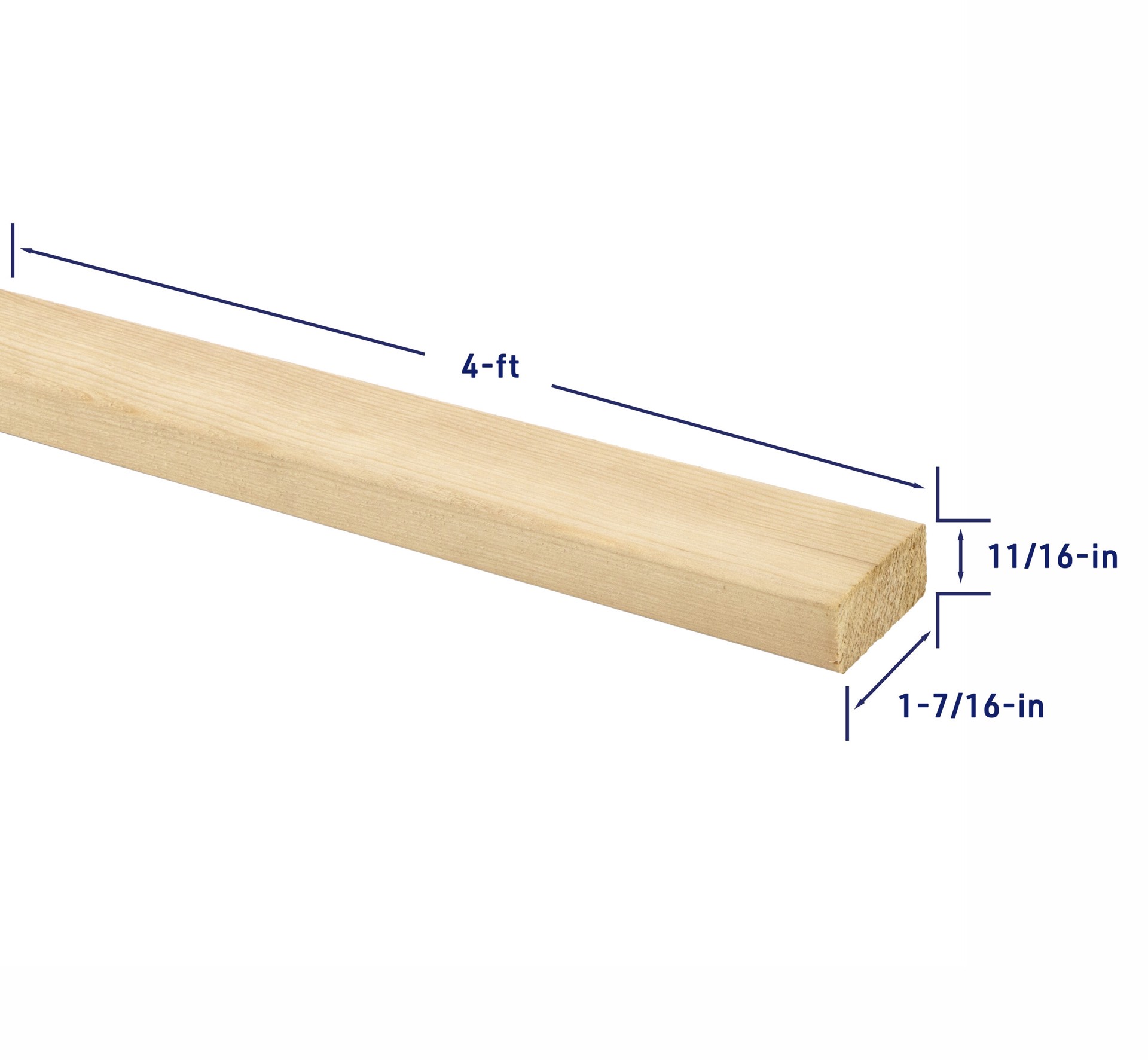 slide 4 of 6, RELIABILT 1-in x 2-in x 4-ft Unfinished Clear S4S Hemlock Common Softwood Board, 1 ct