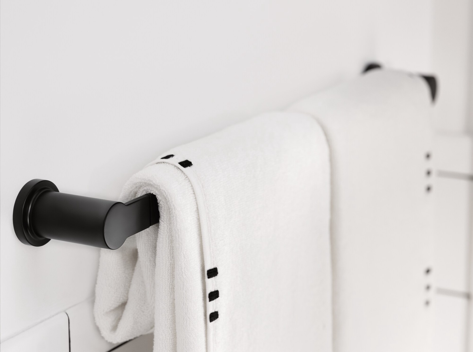 slide 3 of 5, Moen Rinza Matte Black Single Towel Bar, 1 ct