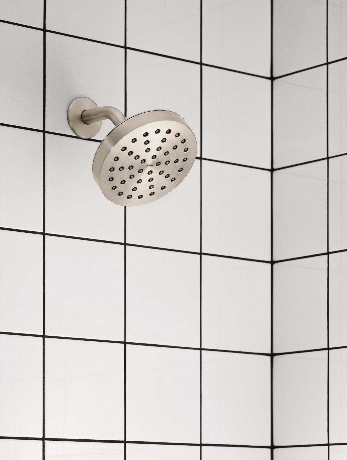 slide 6 of 6, Moen Rinza Spot Resist Brushed Nickel 1-handle 6.18-in Round Bathtub and shower Faucet with Valve (Single Function), 1 ct