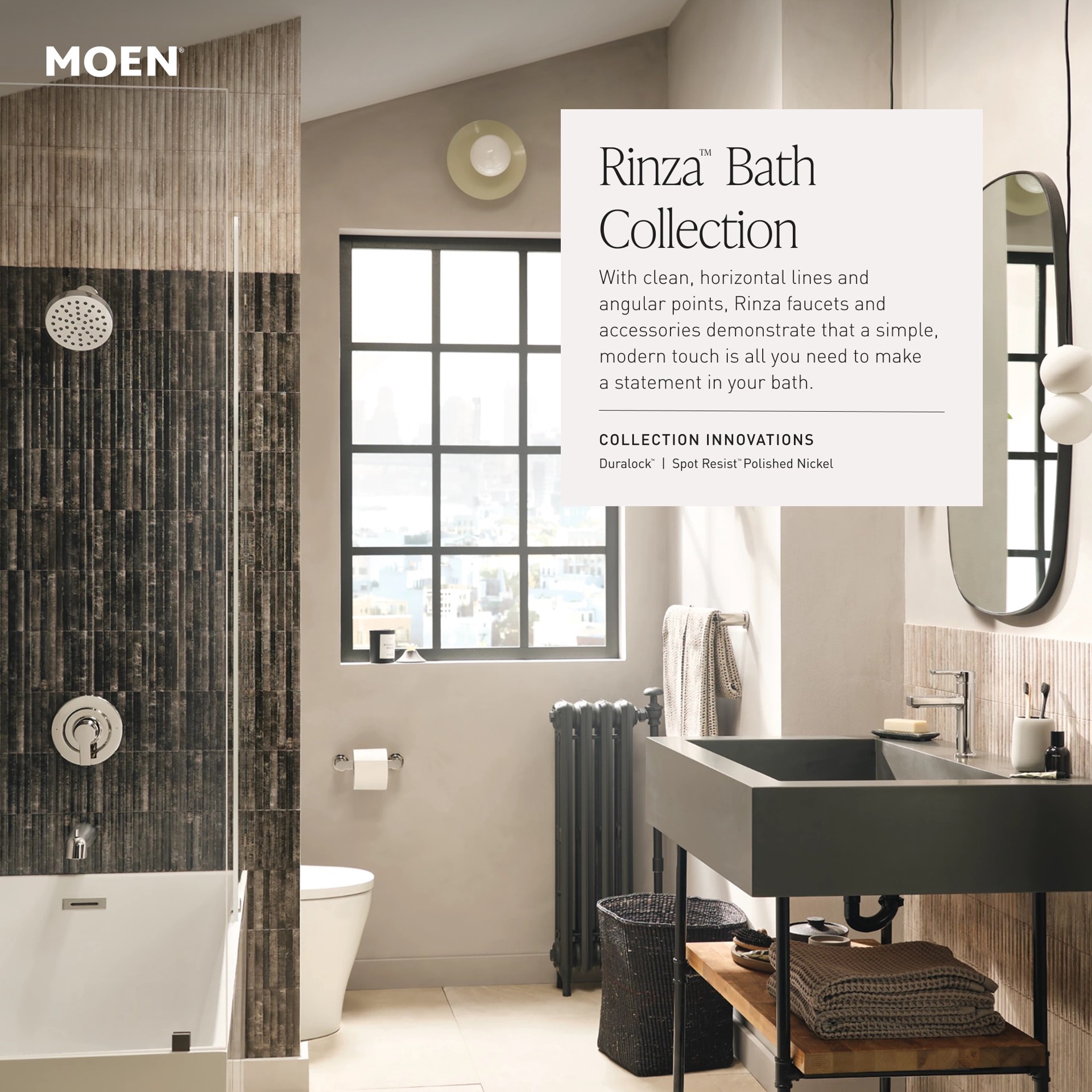 slide 4 of 6, Moen Rinza Matte Black Widespread 2-handle WaterSense High-arc Commercial/Residential Handle Bathroom Sink Faucet with Drain, 1 ct