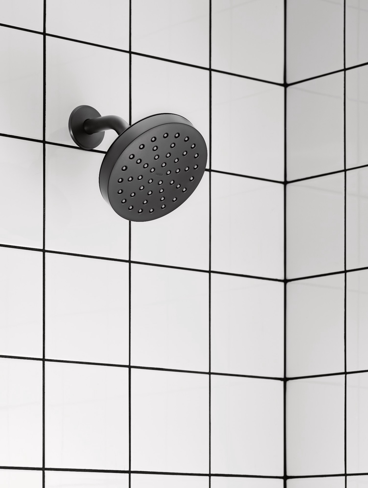 slide 5 of 6, Moen Rinza Matte Black 1-handle 6.18-in Round Bathtub and shower Faucet with Valve (Single Function), 1 ct