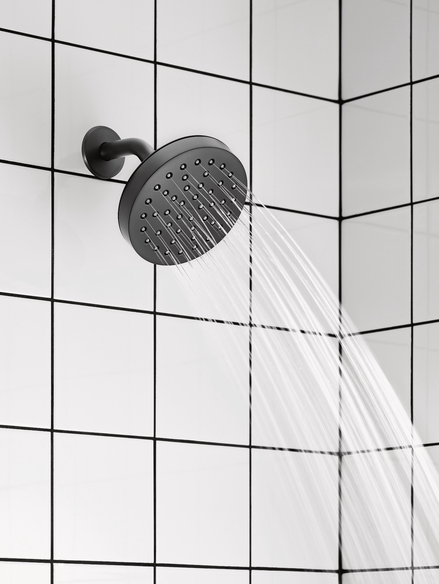 slide 6 of 6, Moen Rinza Matte Black 1-handle 6.18-in Round Bathtub and shower Faucet with Valve (Single Function), 1 ct