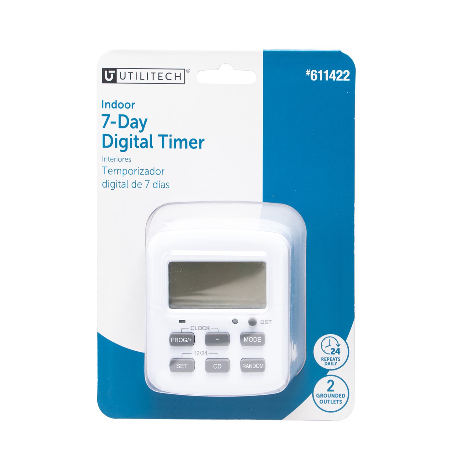 slide 6 of 6, Utilitech 15 -Amps 125-volt Indoor 2 -Outlet Countdown Digital Lighting Timer, 1 ct