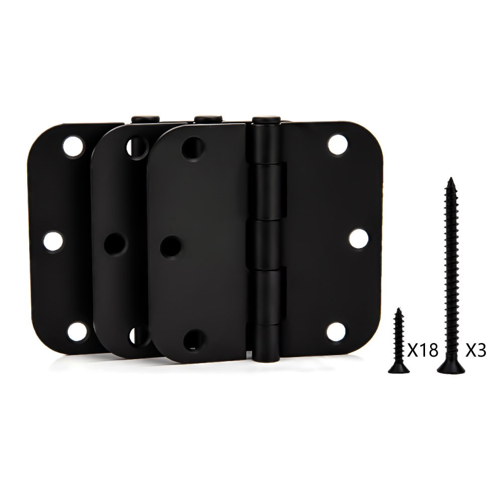 slide 4 of 6, RELIABILT 3-1/2-in H x 5/8-in Radius Matte Black Mortise Interior Door Hinge 3 -Pack, 1 ct