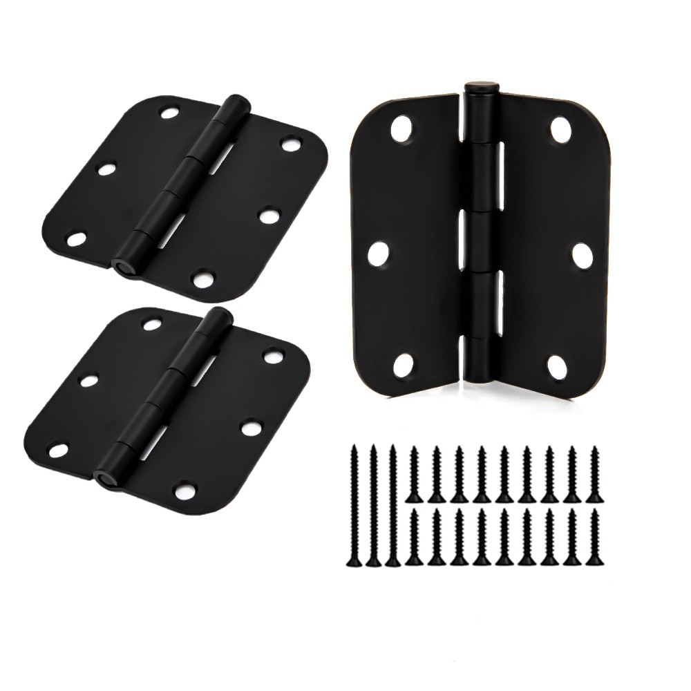 slide 6 of 6, RELIABILT 3-1/2-in H x 5/8-in Radius Matte Black Mortise Interior Door Hinge 3 -Pack, 1 ct