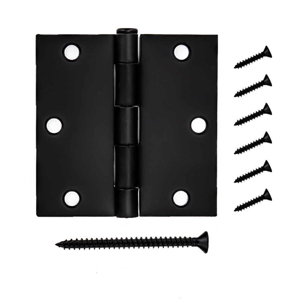 slide 3 of 6, RELIABILT 3-1/2-in H Square Matte Black Mortise Interior Door Hinge, 1 ct