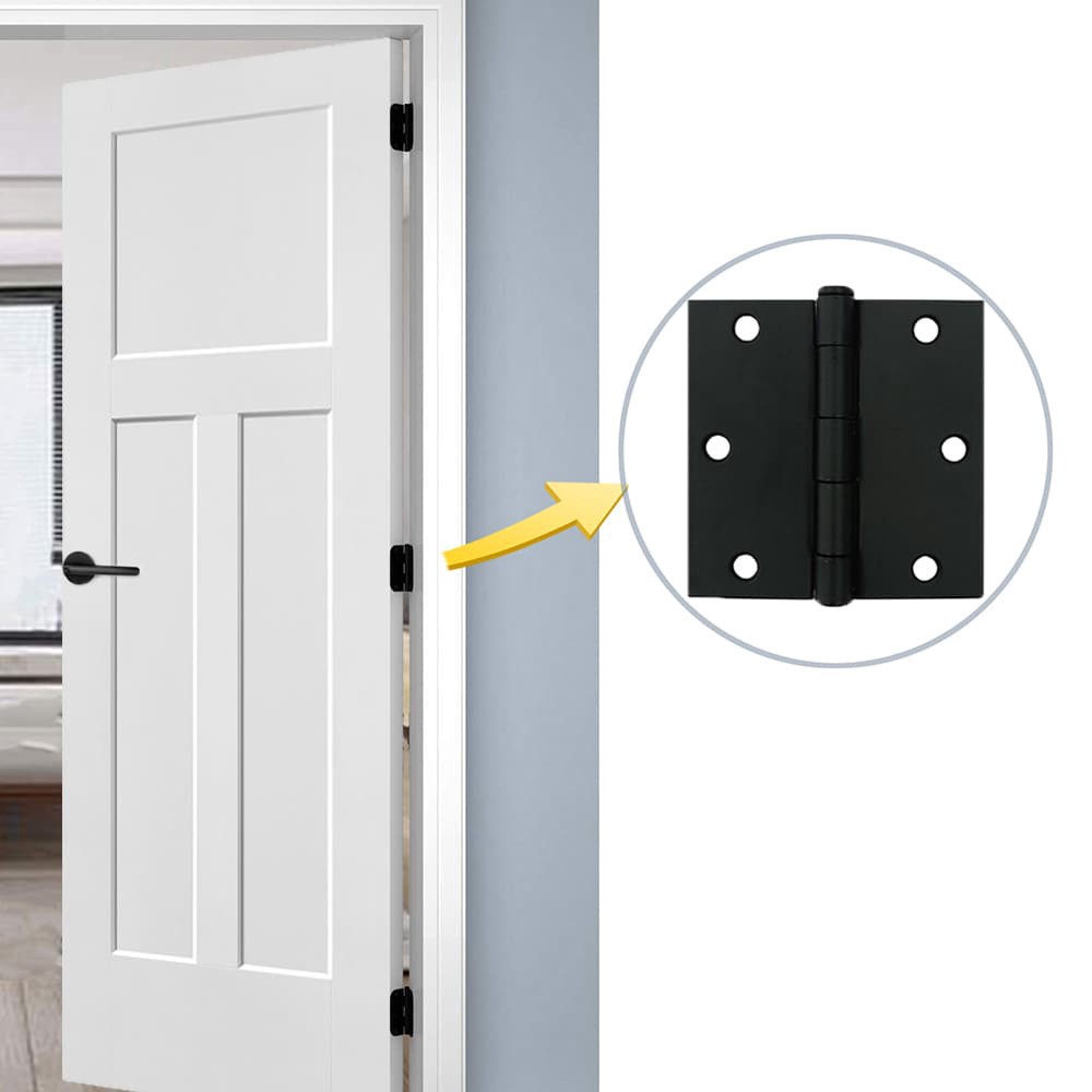 slide 5 of 6, RELIABILT 3-1/2-in H Square Matte Black Mortise Interior Door Hinge, 1 ct