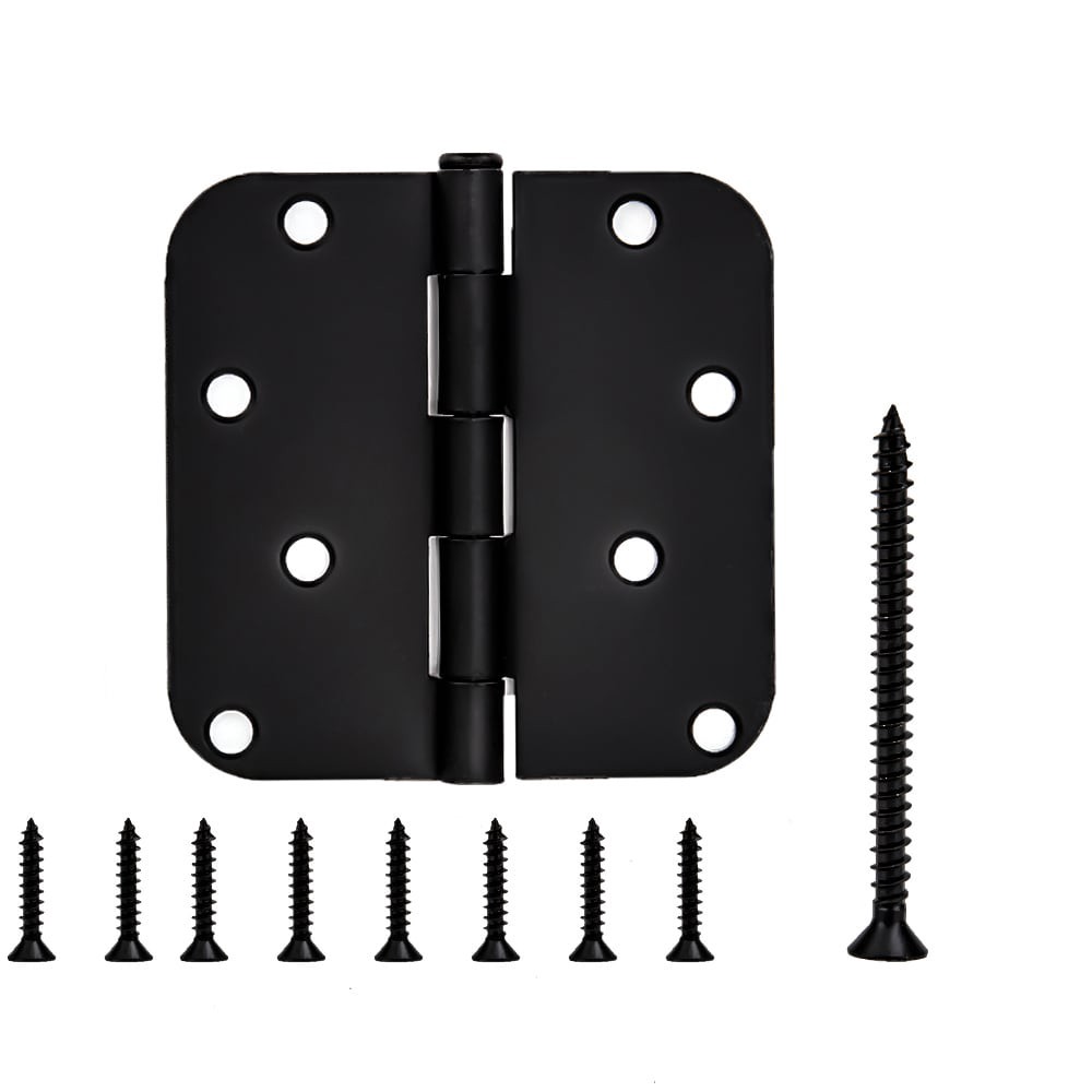 slide 3 of 6, RELIABILT 4-in H x 5/8-in Radius Matte Black Mortise Interior/Exterior Door Hinge, 1 ct
