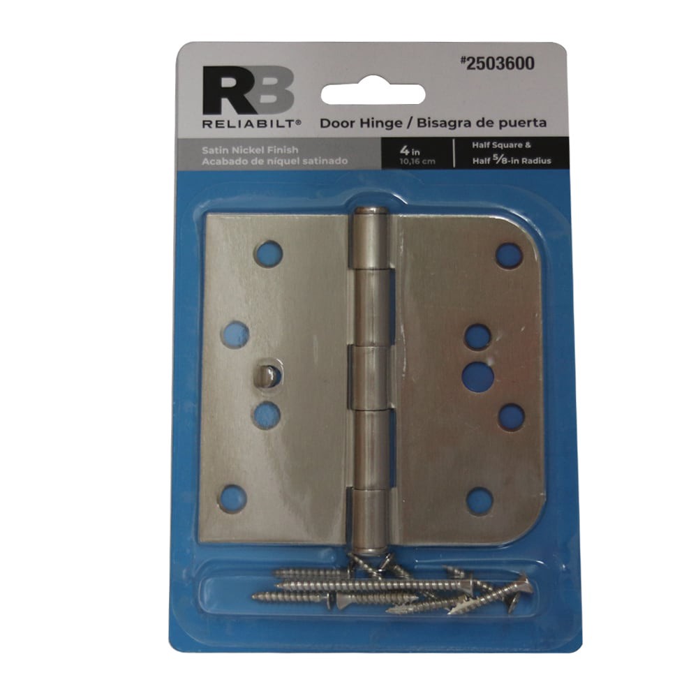 slide 6 of 6, RELIABILT Security 4-in H Square Satin Nickel Mortise Interior Door Hinge, 1 ct