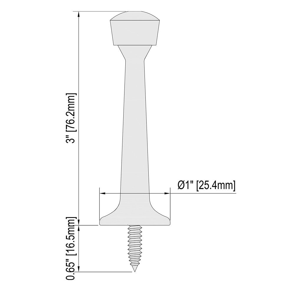 slide 6 of 6, RELIABILT 3-in Black Rigid Door Stop, 1 ct