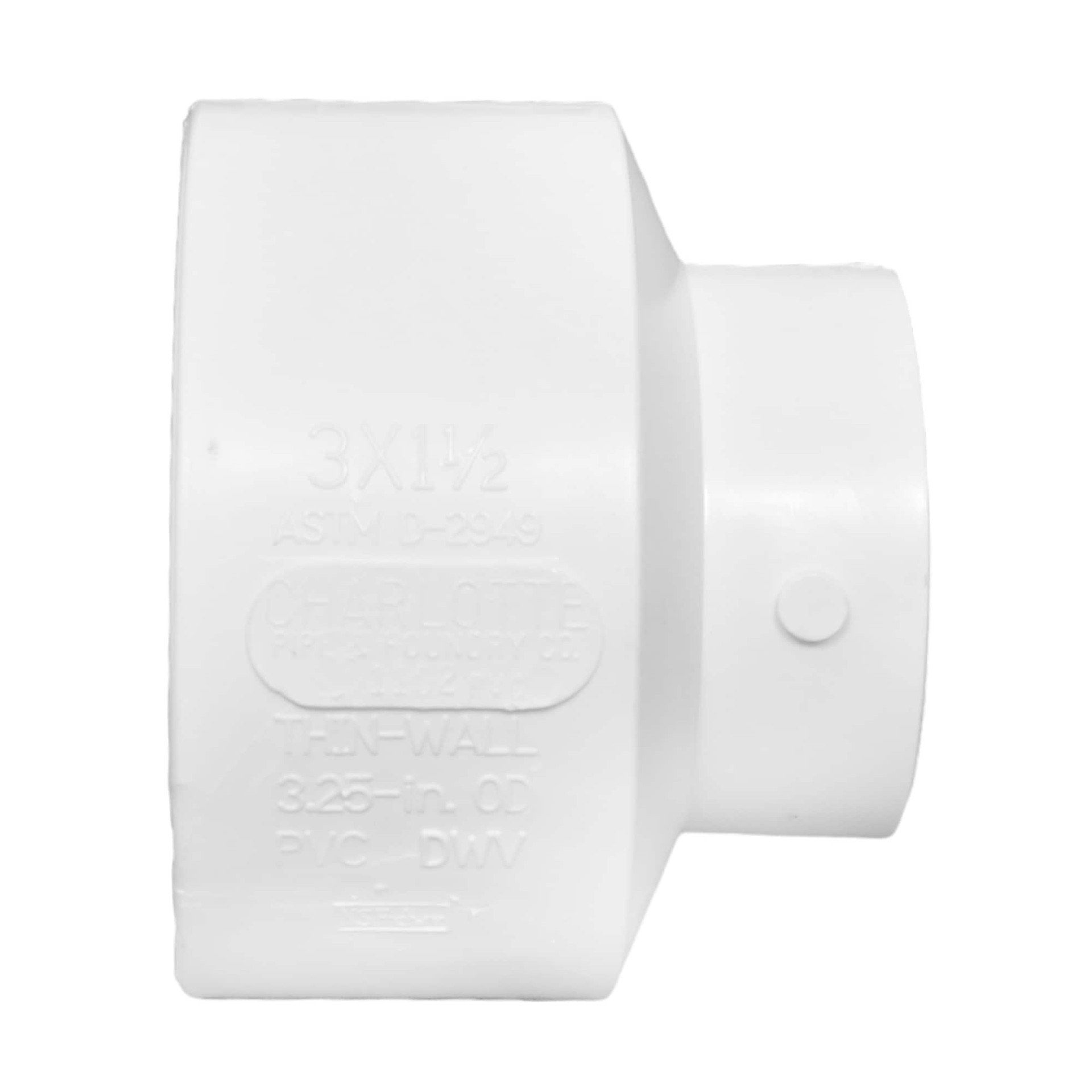 slide 4 of 6, Charlotte Pipe 1-1/2-in x 3-in Schedule 30 PVC DWV Reducing Coupling, 1 ct