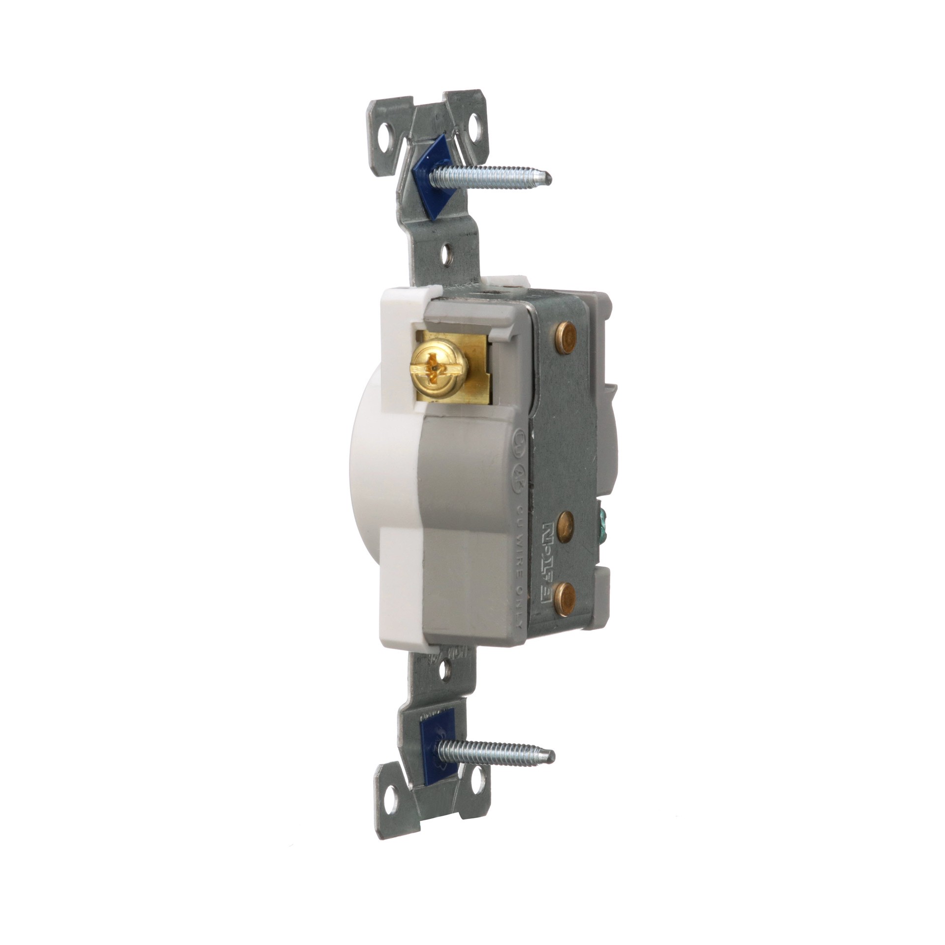 slide 3 of 6, 20 -Amp 250-volt Commercial Round Outlet , White, 1 ct